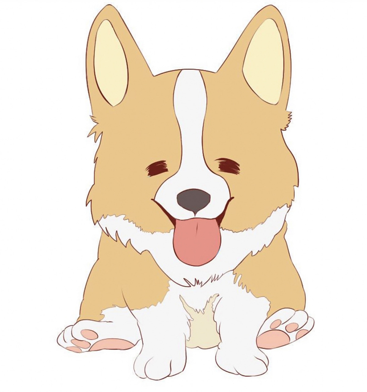 柯基简笔画素材大全 #画个简笔画