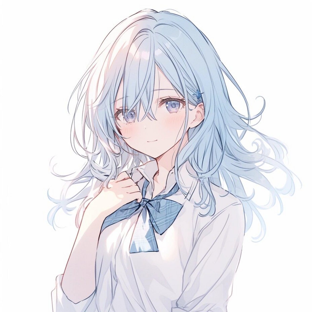 【首发】蓝色系动漫单人女头集 midjourney绘制 ps改良 搬运请标明