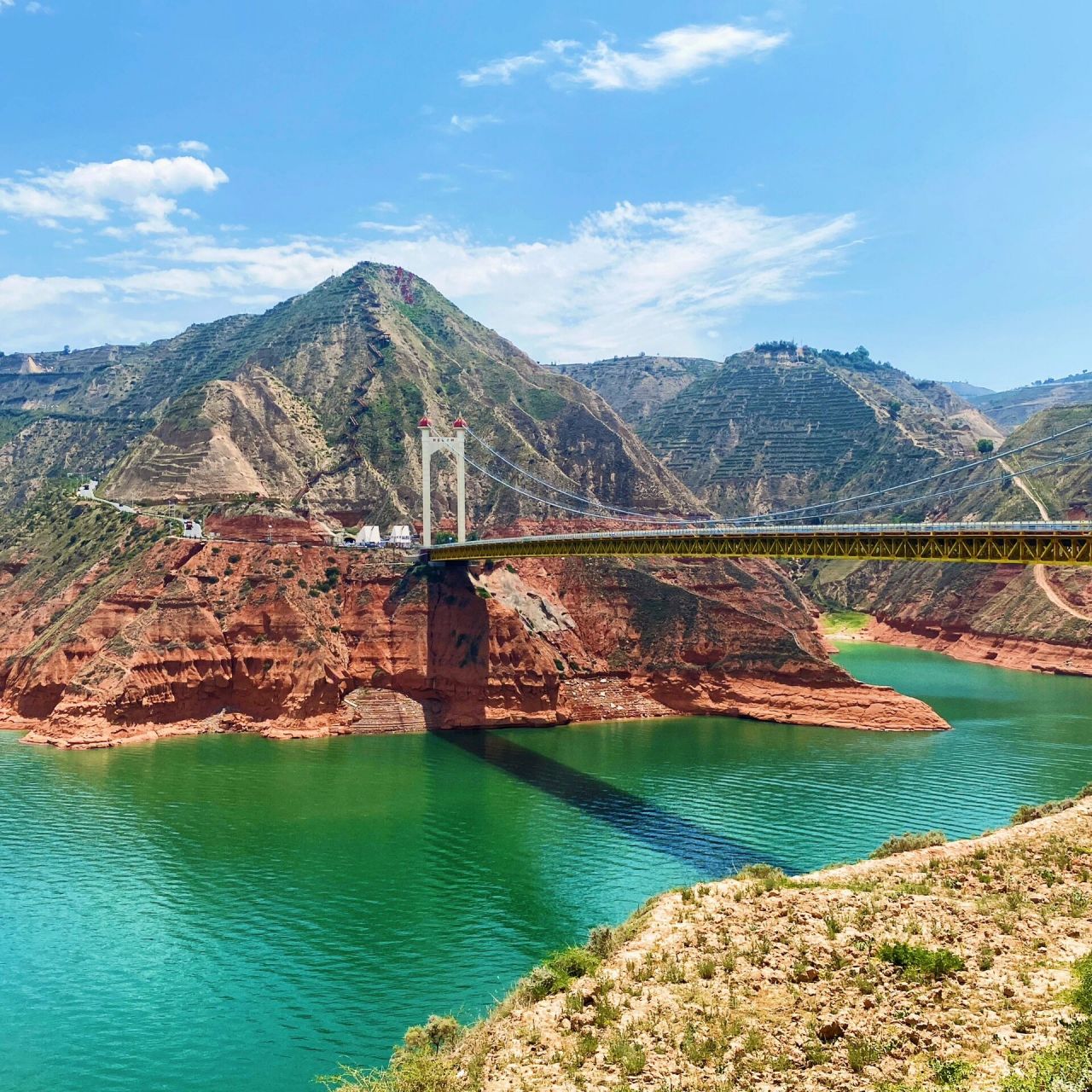 99甘肃-临夏-刘家峡水库 刘家峡水库位于黄河上游,位于甘肃临夏永靖