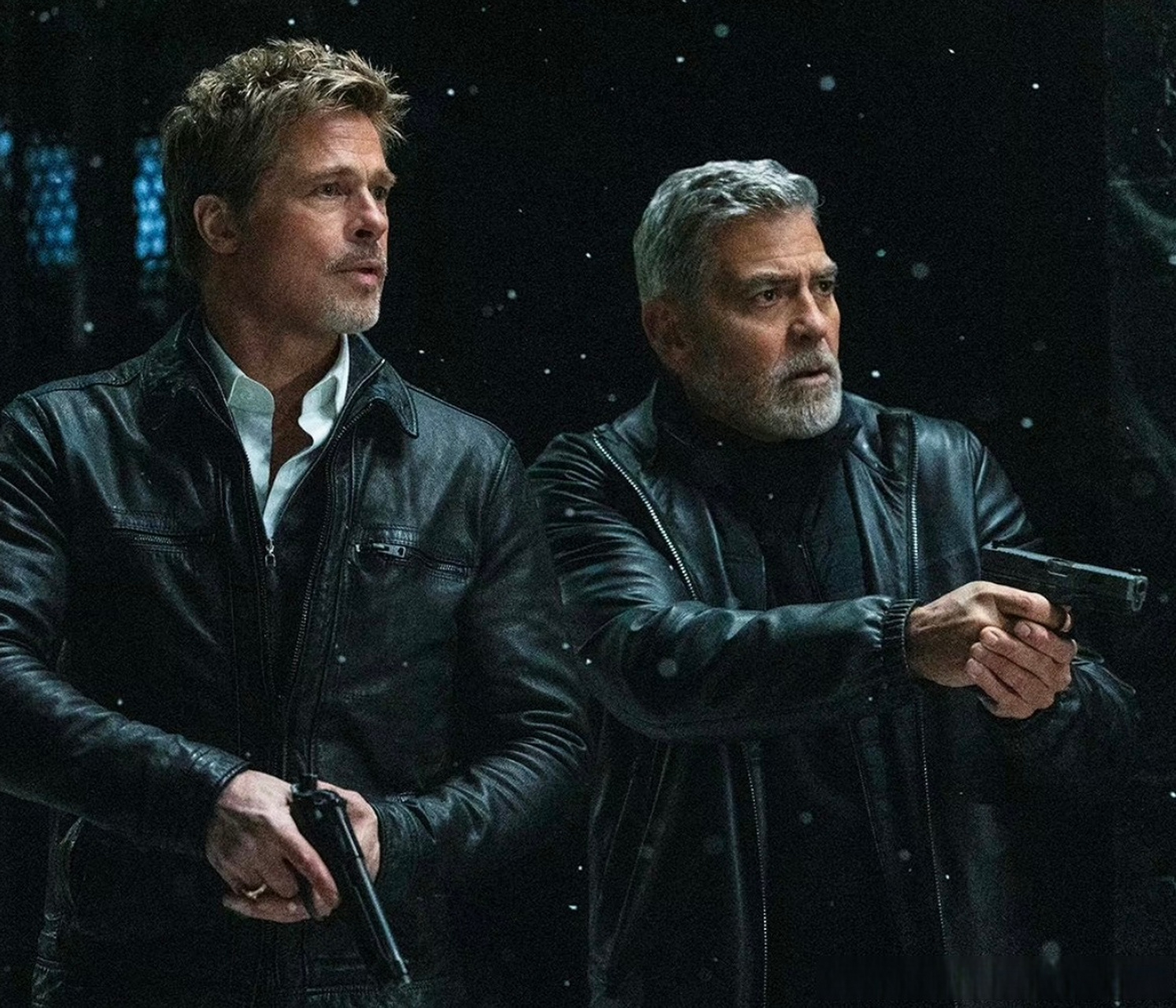 布拉德·皮特 乔治·克鲁尼 新片《双狼》曝光两人同框剧照  布拉德·