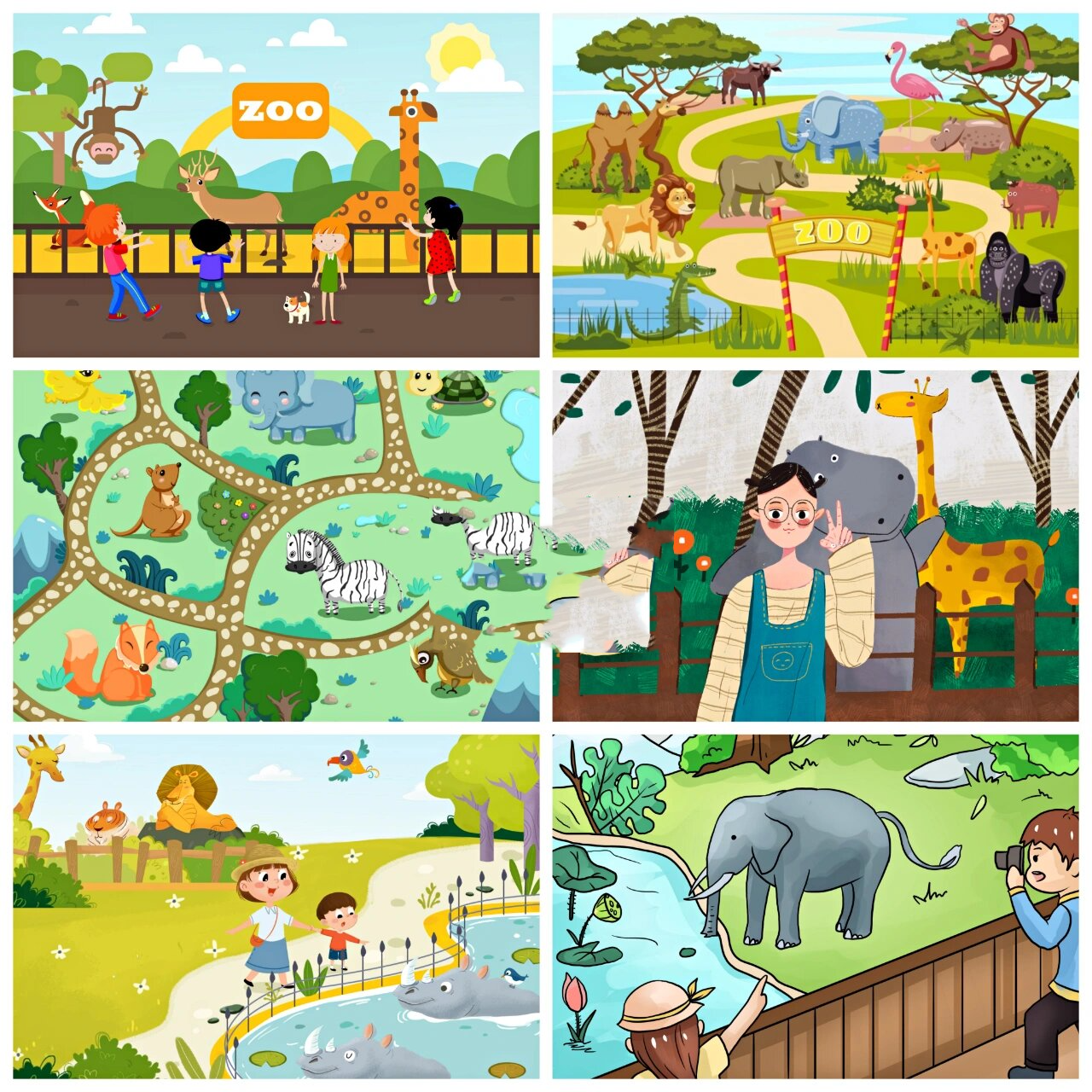 插画28|绘画素材|我的动物园游记