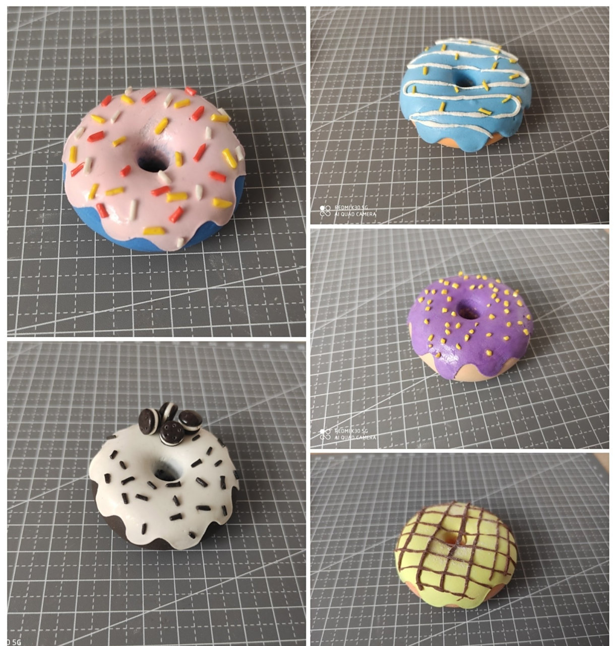 黏土甜甜圈93彩泥手工 这个中秋很甜很甜