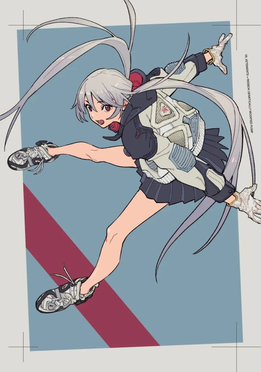 平涂风魅力四射的球鞋少女插画,大爱啊!