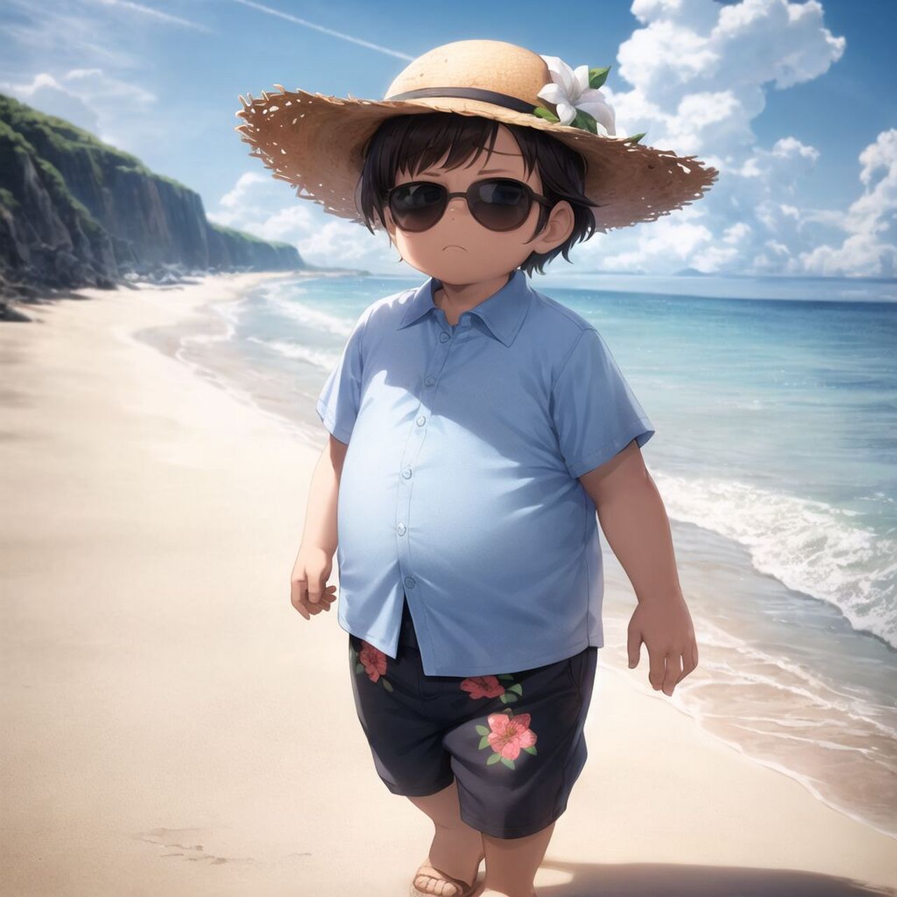 每日头像|敲可爱胖嘟嘟海边小男孩头像来啦 78嘟嘟嘟~这款可爱的肉