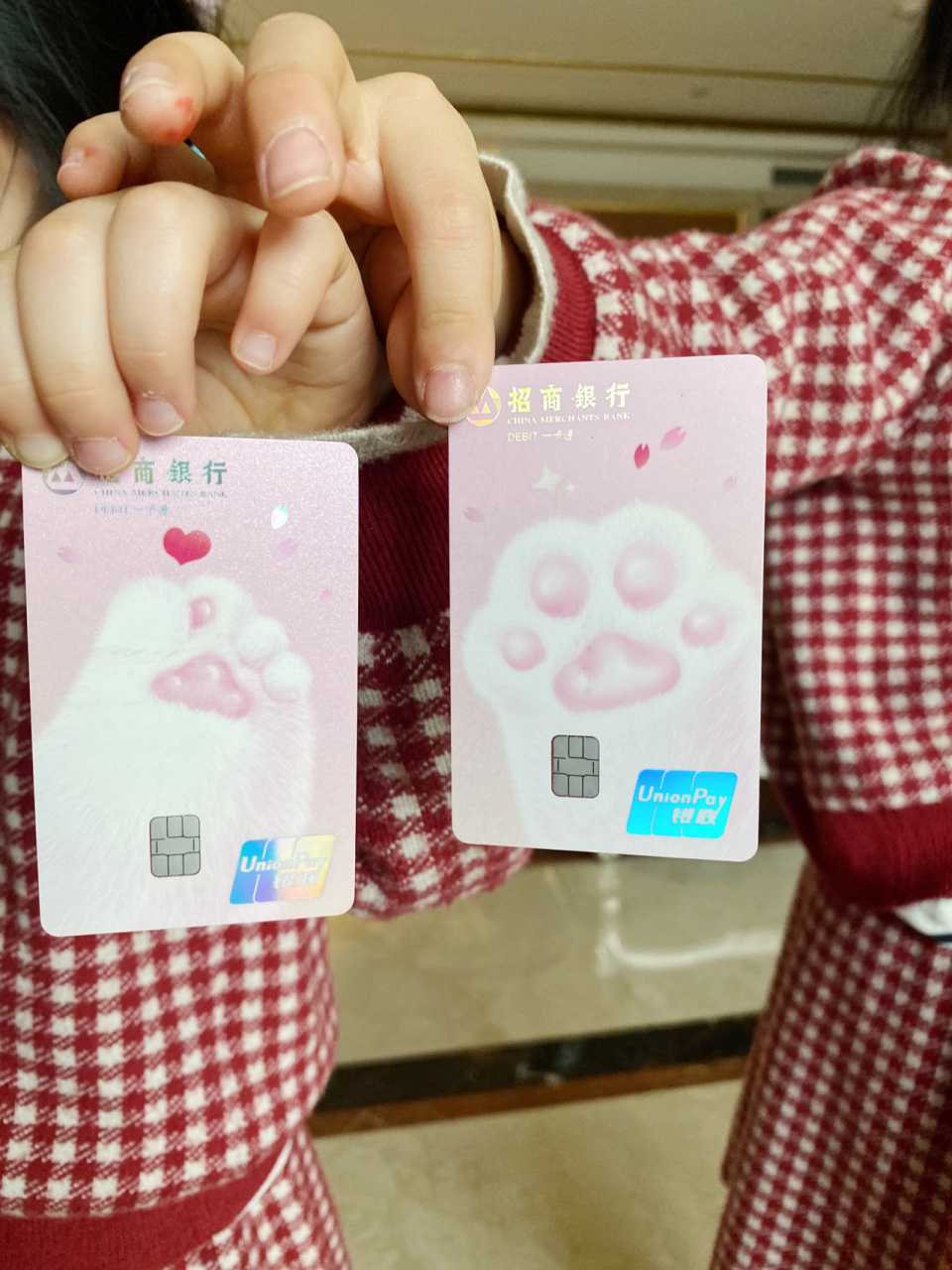 萌化了的招行猫爪卡,压岁钱好去处 今年第一年把宝宝们的压岁钱各自存