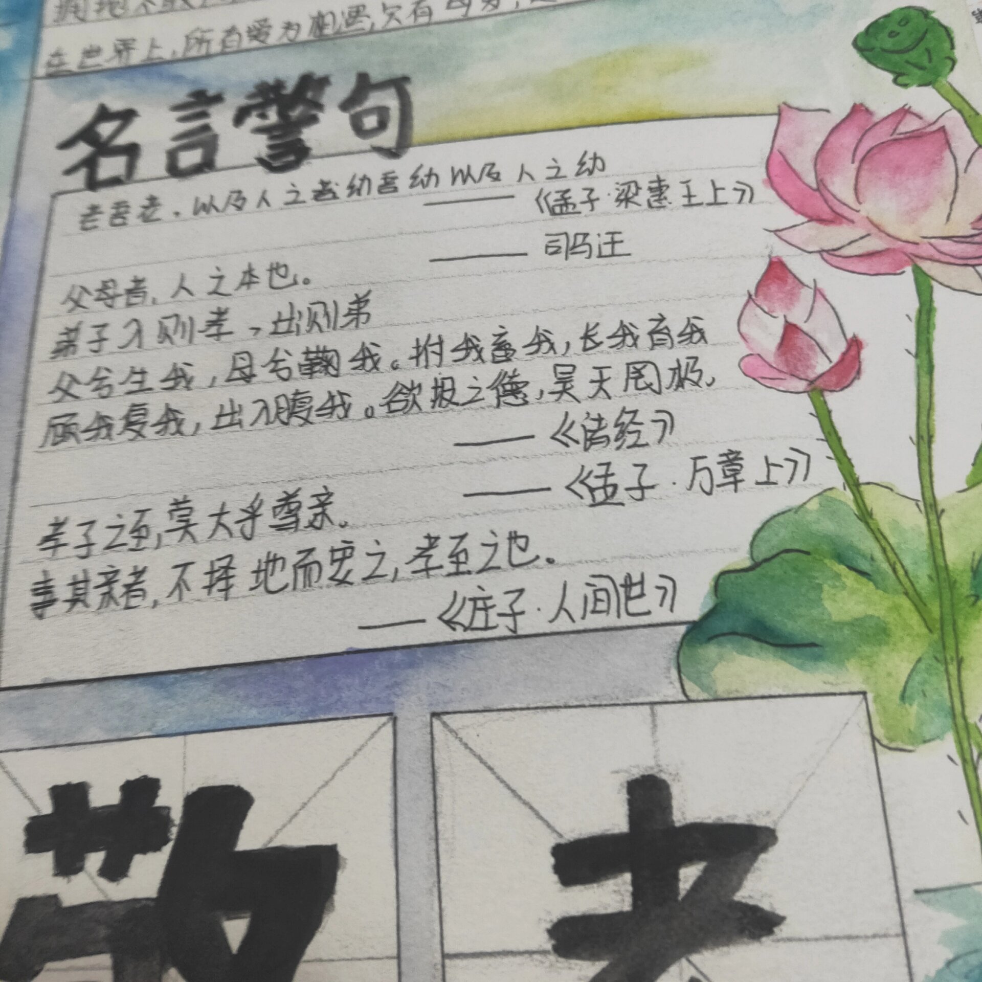 孝亲敬老手抄报96