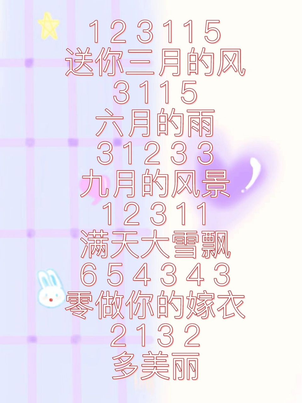 拇指琴入门级歌曲 歌名:四季予你