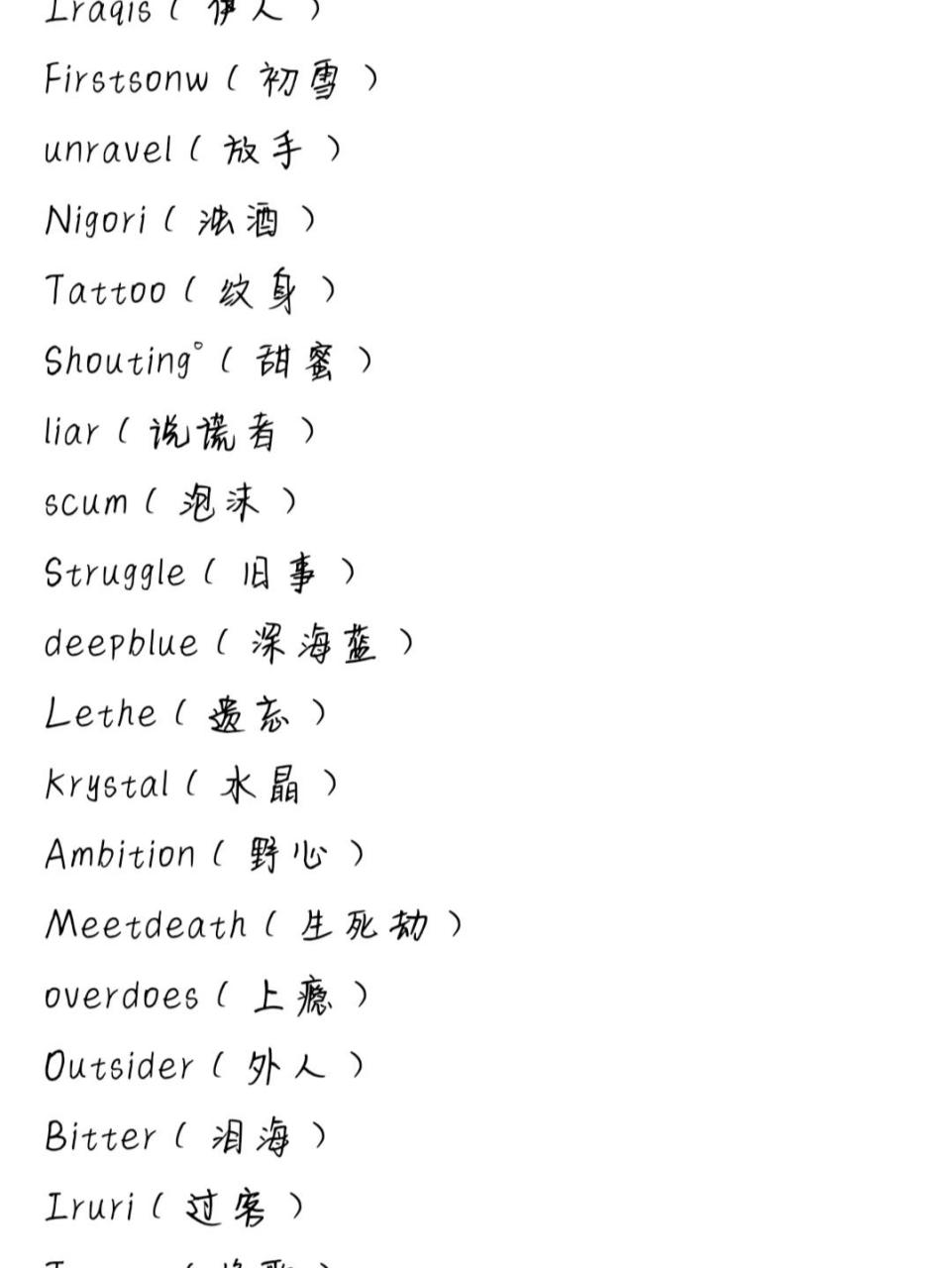 唯美英语网名(一) 英语网名