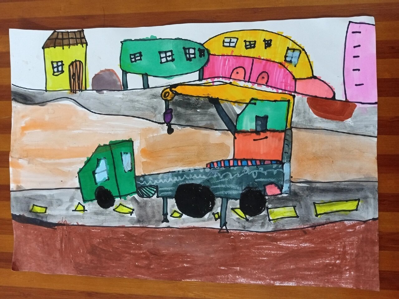 二宝画室练习作品 吊车