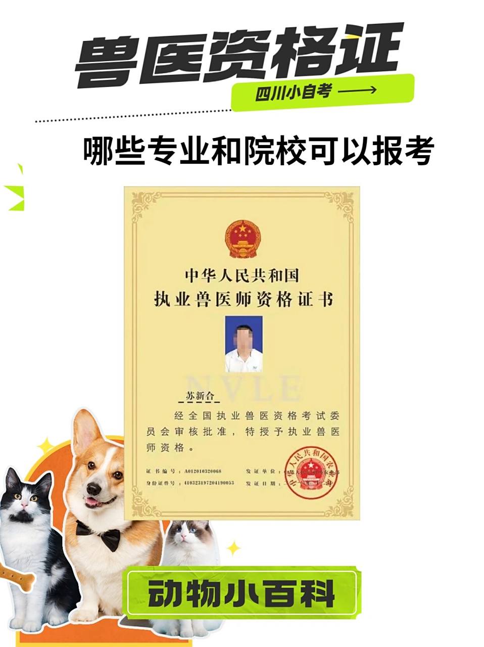 95什么是执业兽医资格证?