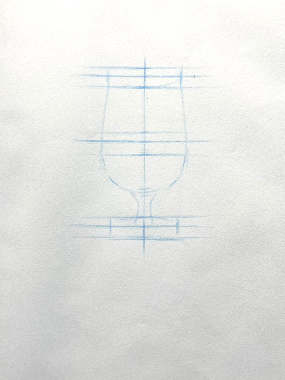 零基础-如何画高脚酒杯? 结构素描-静物单体高脚杯步骤图,快点画起来!
