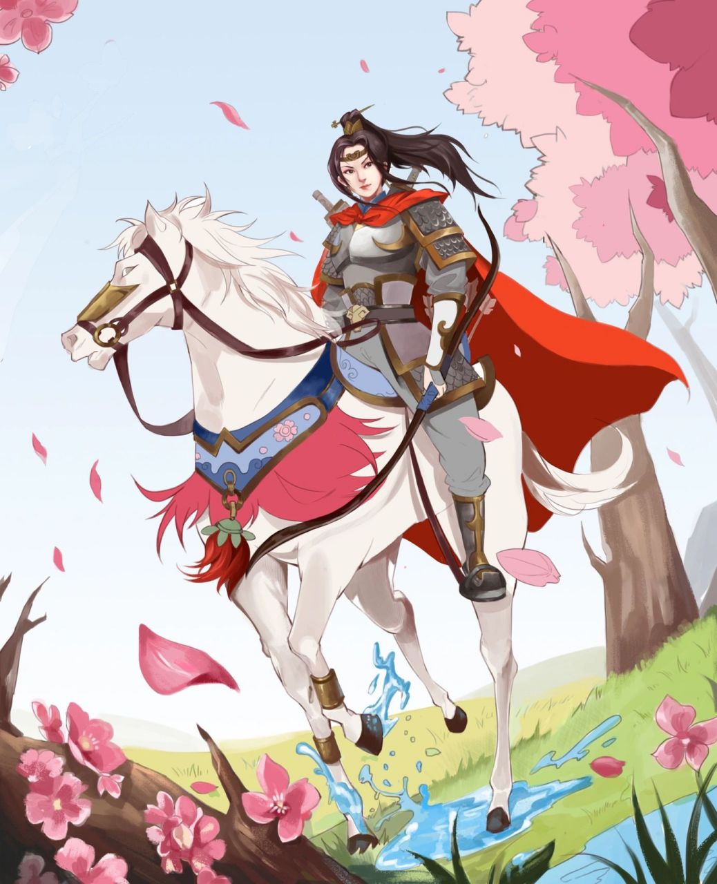 手绘·水浒女将·扈三娘  	      	 扈三娘,古典小说《水浒传》中的