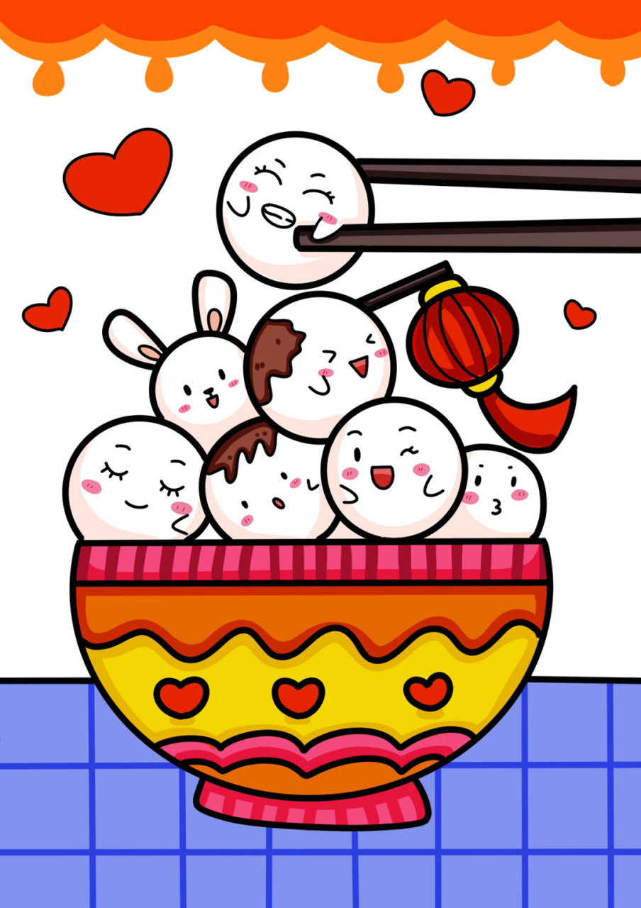 汤圆儿童创意画 元宵节主题 带步骤 #创意美术儿童画