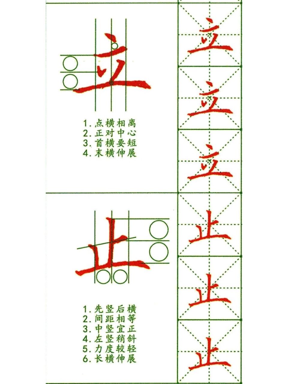 米字格笔画书写格式图图片