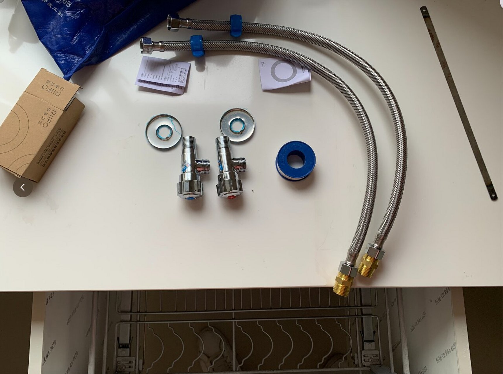 装修笔记-厨房水龙头安装 从某东买的欧琳的大水槽 水龙头.