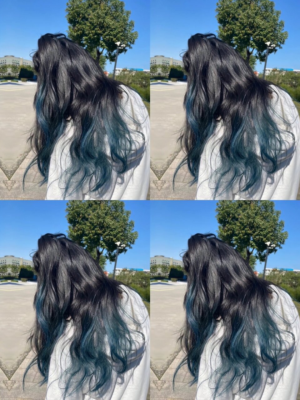 蓝绿色双色渐变挑染 ～掉色也很好看的发色 9696这款低调又洋气的