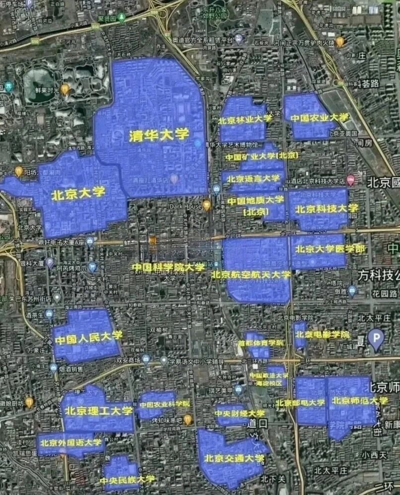 一张图看清北京各大高校分布位置70