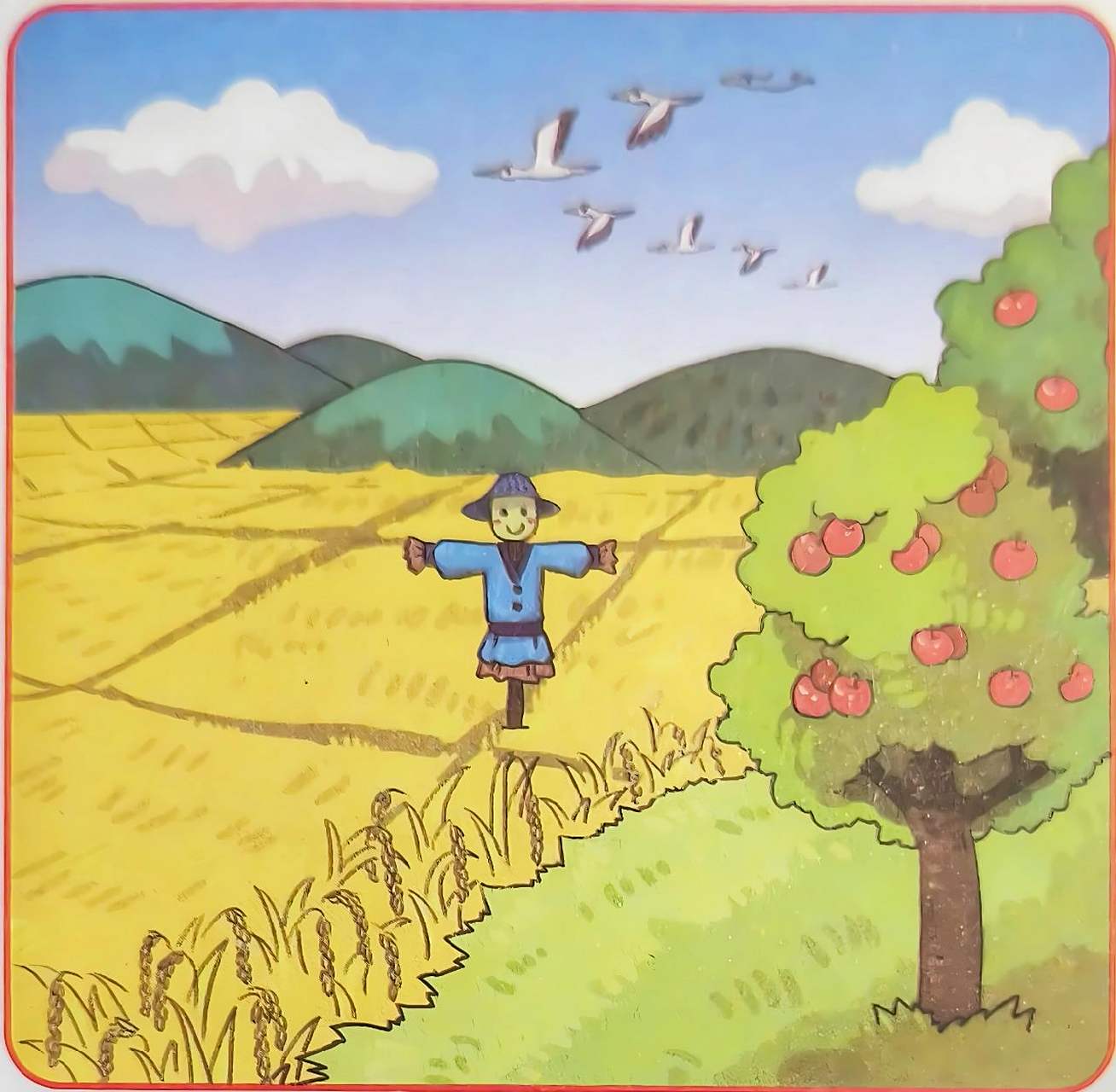 一年级看图写话《秋天的田野》 秋天的田野 秋天是个小画家,把田野画