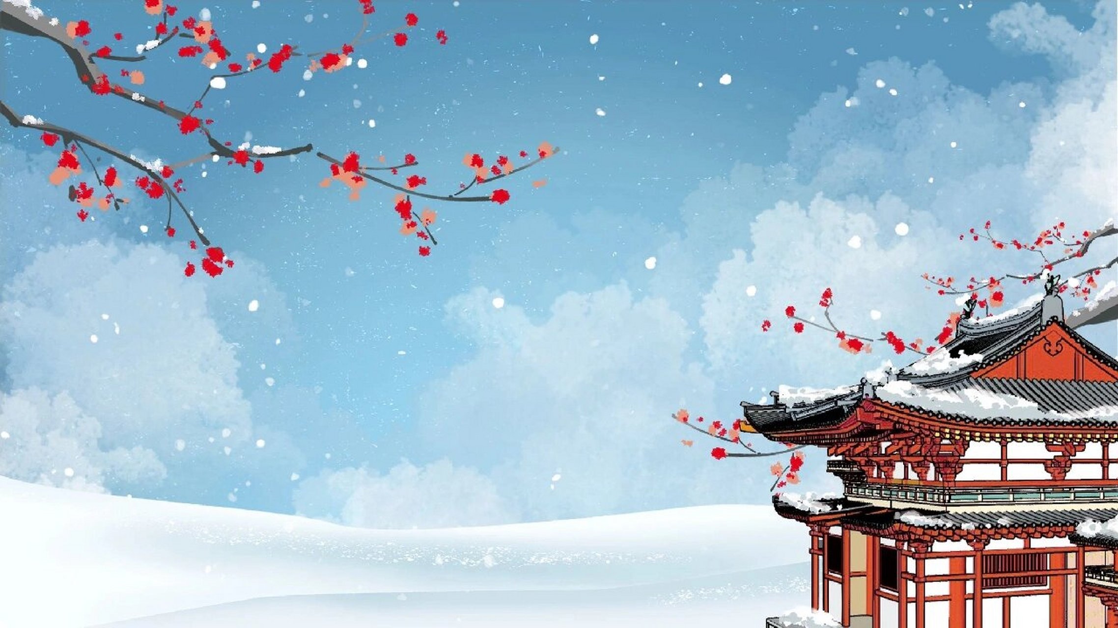 大气唯美中国风大雪节气横屏展板|背景图 90哈喽,各位宝子好 99我