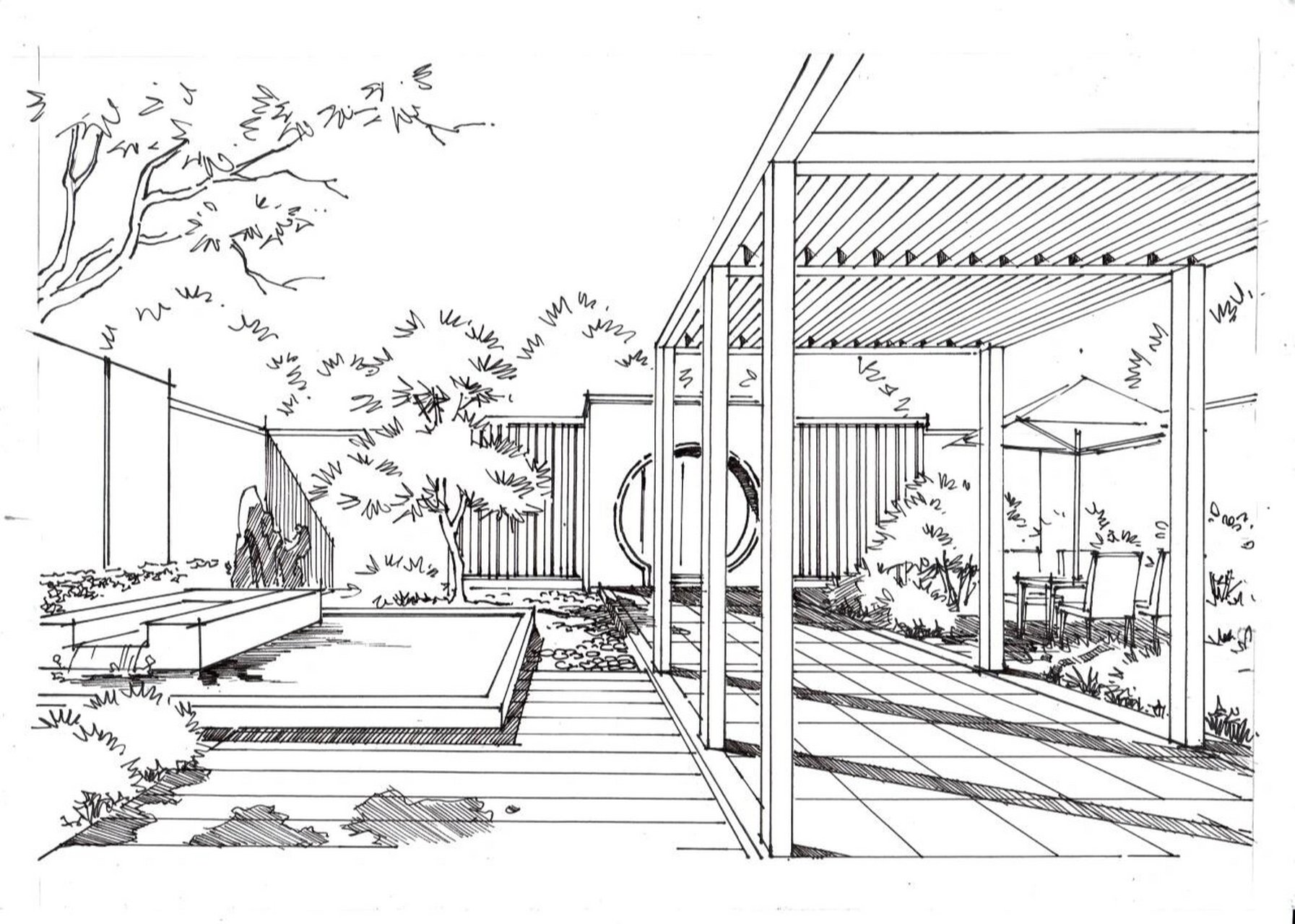 庭院景观手绘表现——看过就会画