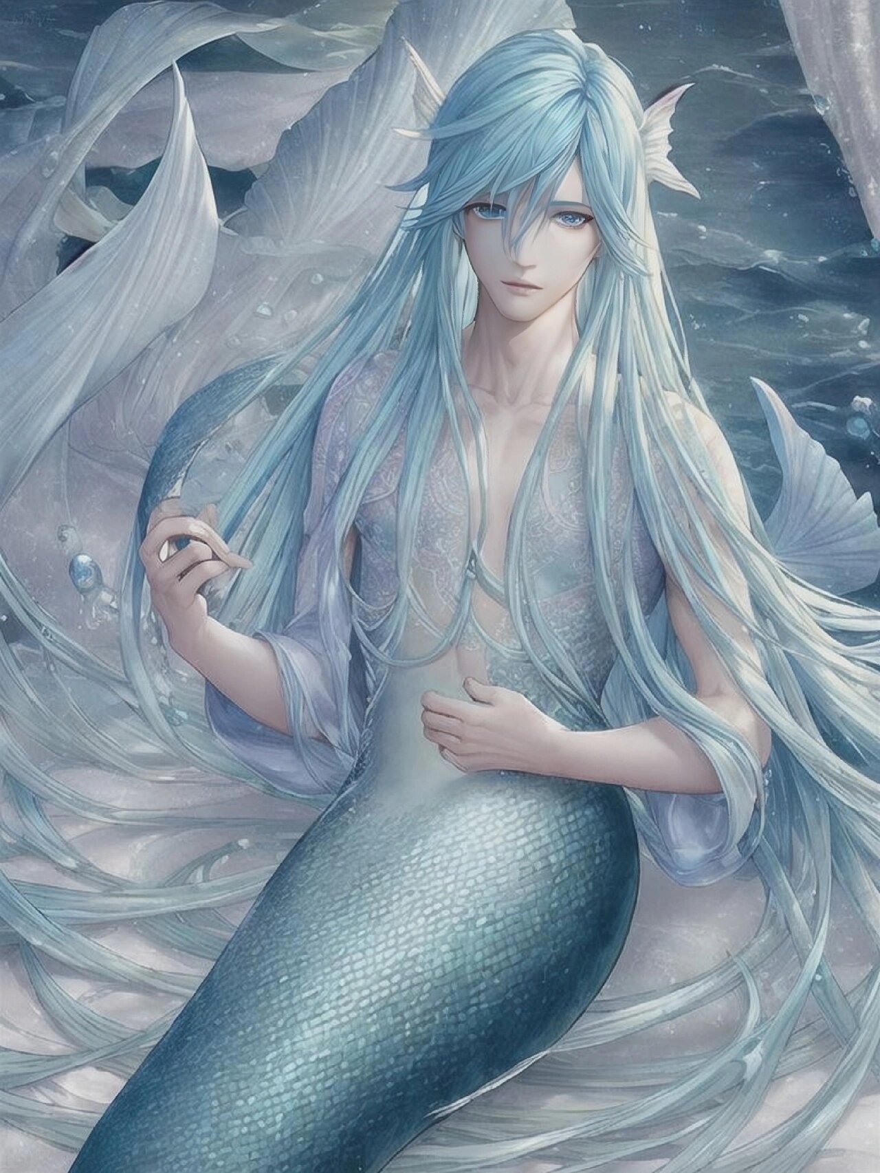 【易次元ai绘画】男性人鱼