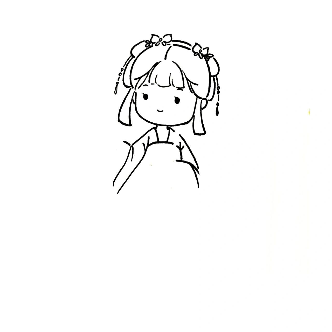 古风简笔画教程|撑伞的汉服少女 好久不见,甚是想念7815 大家想我