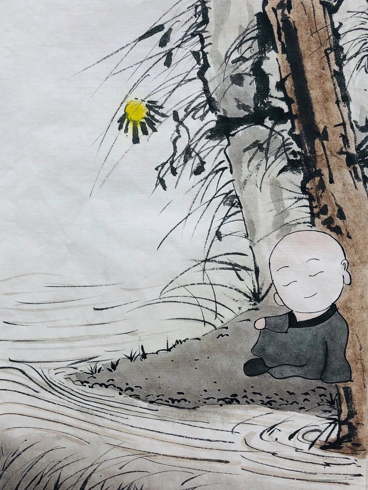 国画系列:可爱小和尚