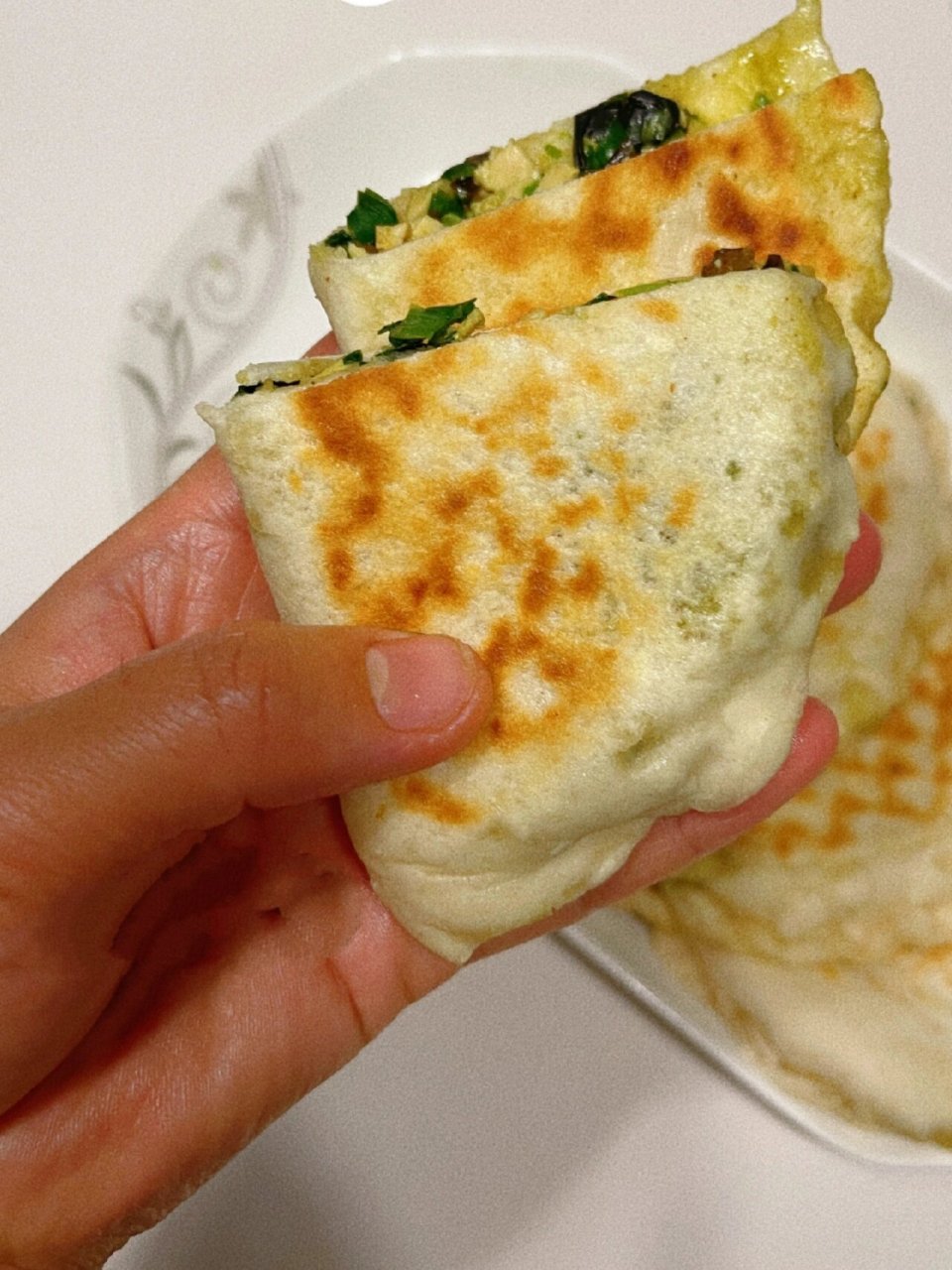 发面韭菜盒子09皮薄柔软好消化 越吃越香97 在家就能实现韭菜盒子