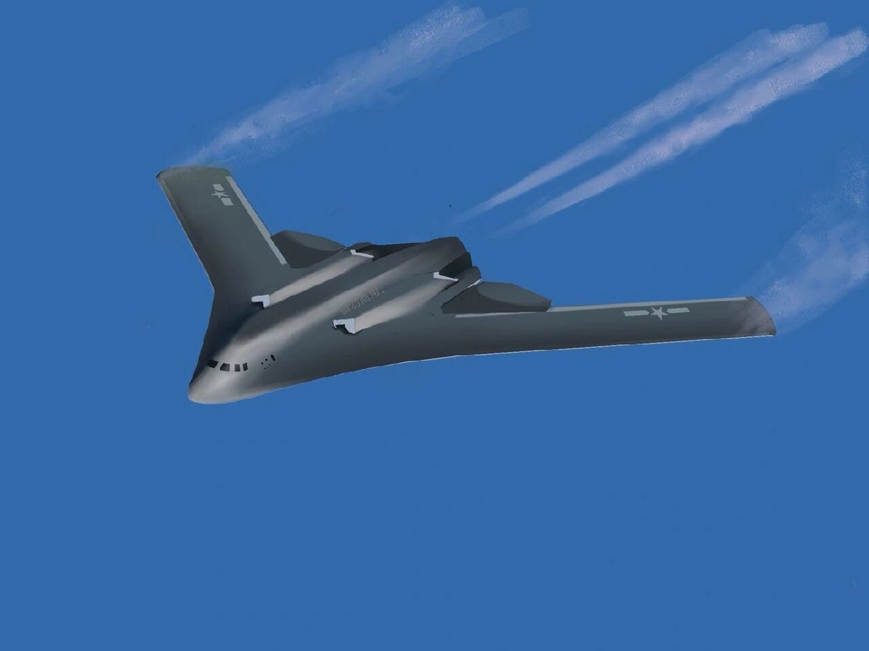 中国空军系列之轰20首飞(cg过程教学) 为轰20创作了这幅cg,期待她的