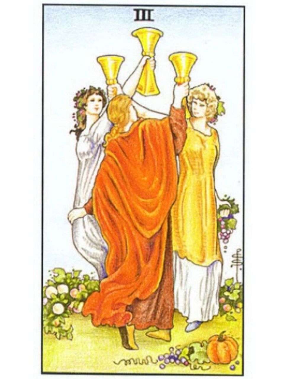 96每日塔罗 圣杯三·正位 幸运颜色:98 幸运数字:61566 today