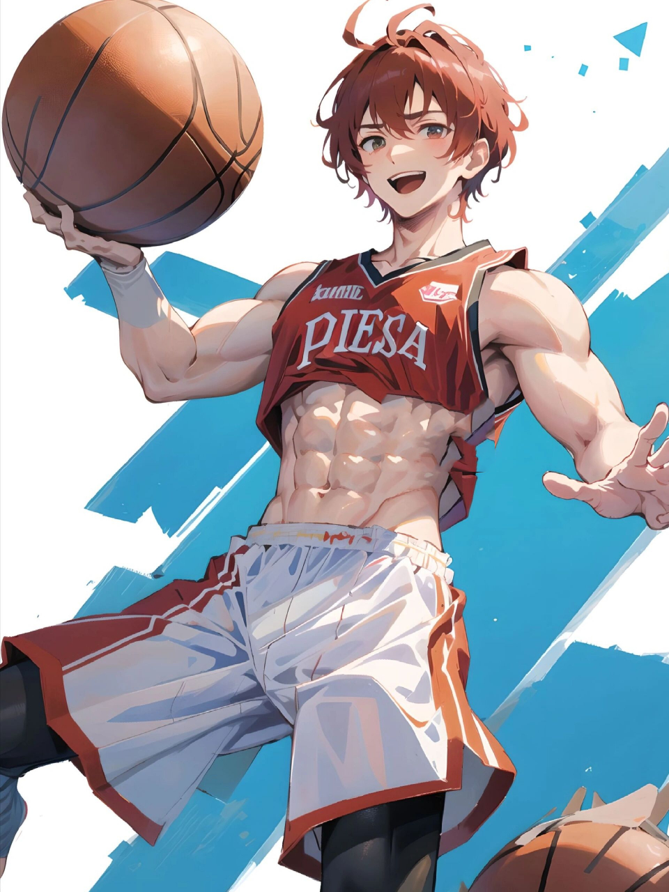 红发腹肌白袜篮球体育生 记得小时候也挺爱看灌篮高手