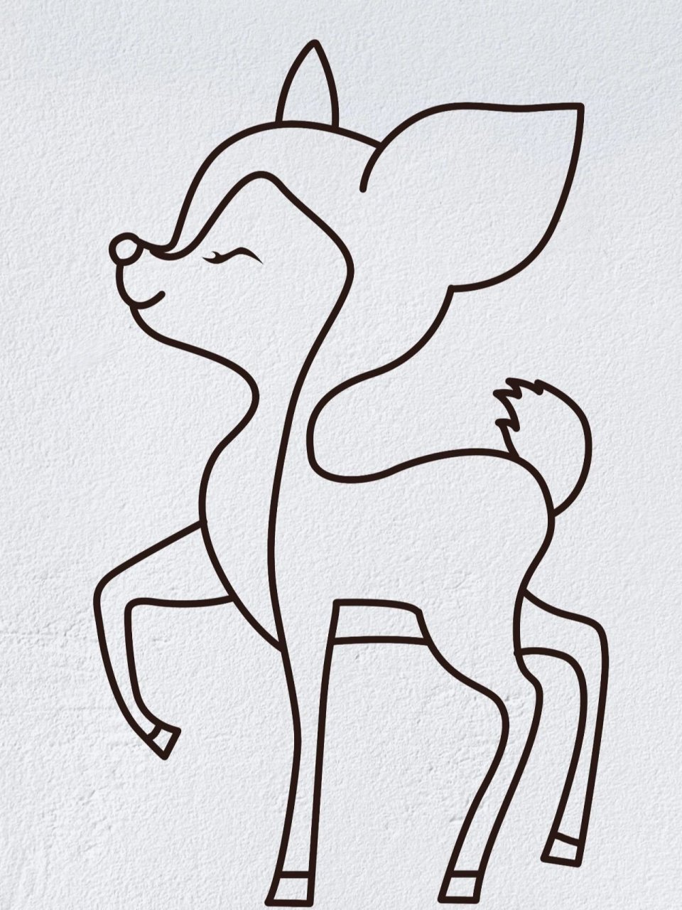 动物简笔画之可爱的梅花鹿(内附过程图)