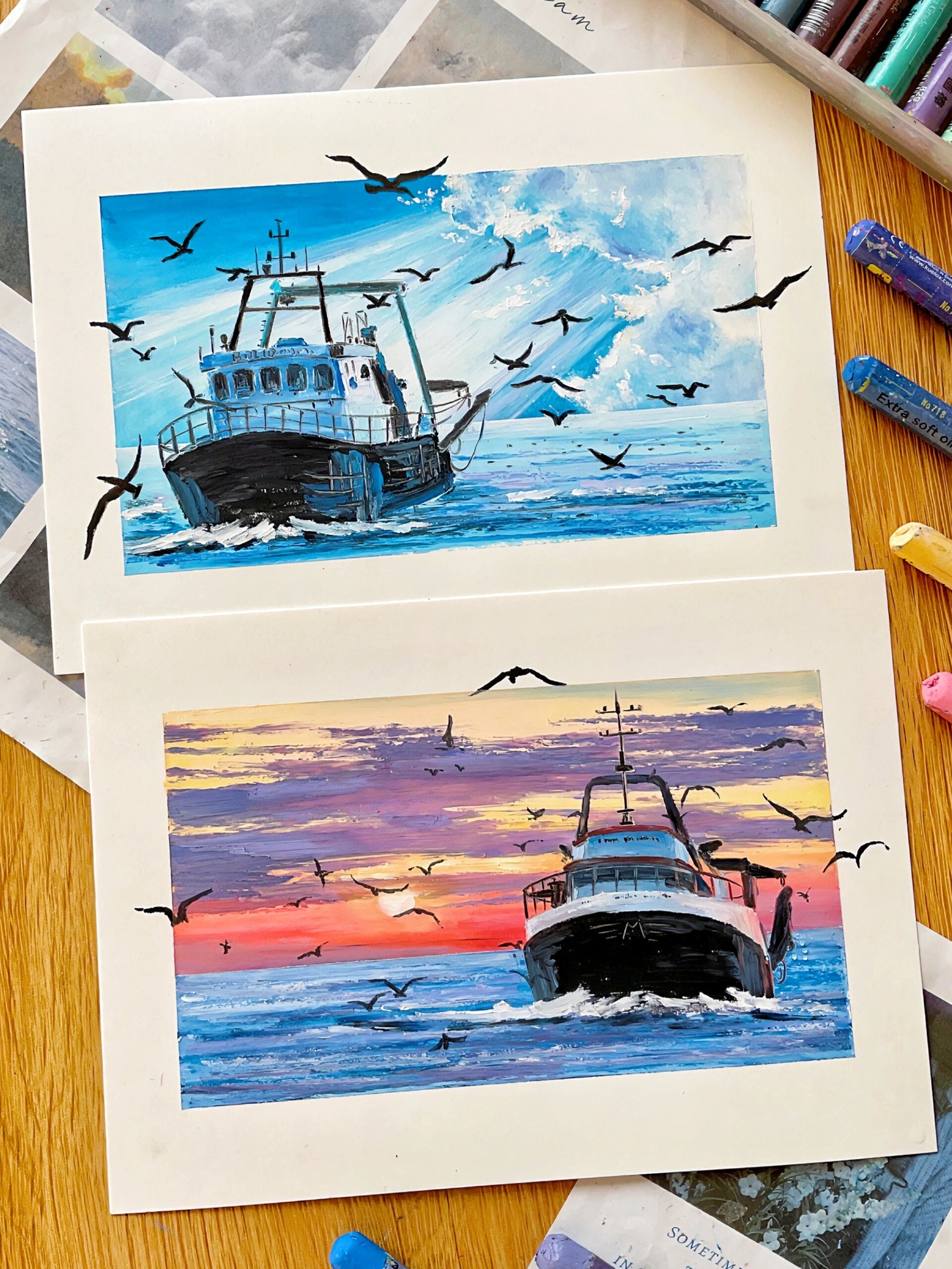 海鸥与大海🌊附色号步骤