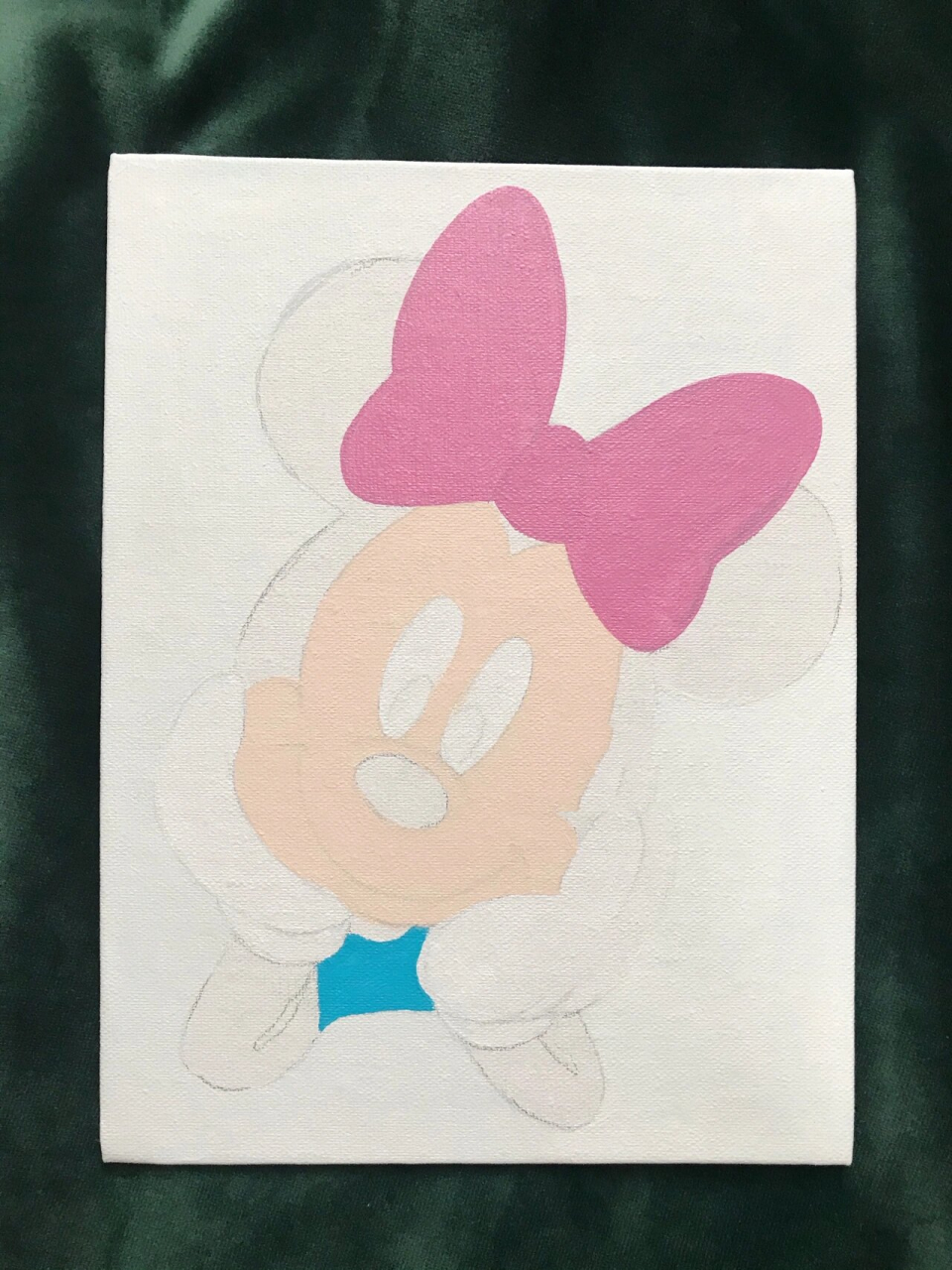 米老鼠minnie|颜色77过程 96今日主角头戴粉色大蝴蝶结的minnie