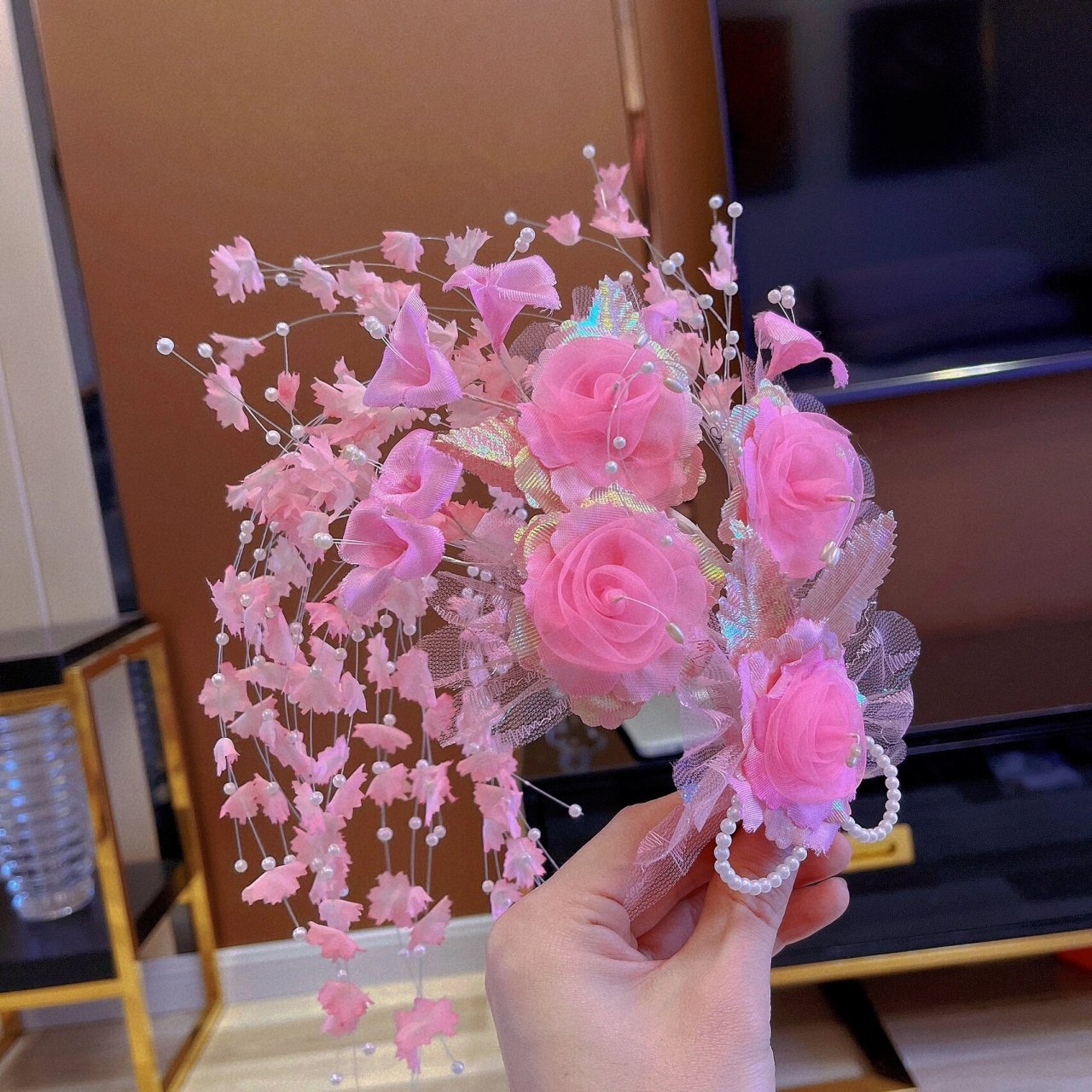 80年代怀旧新娘头花 80年代新娘头花 妈妈年代新娘头花 怀旧复古新娘