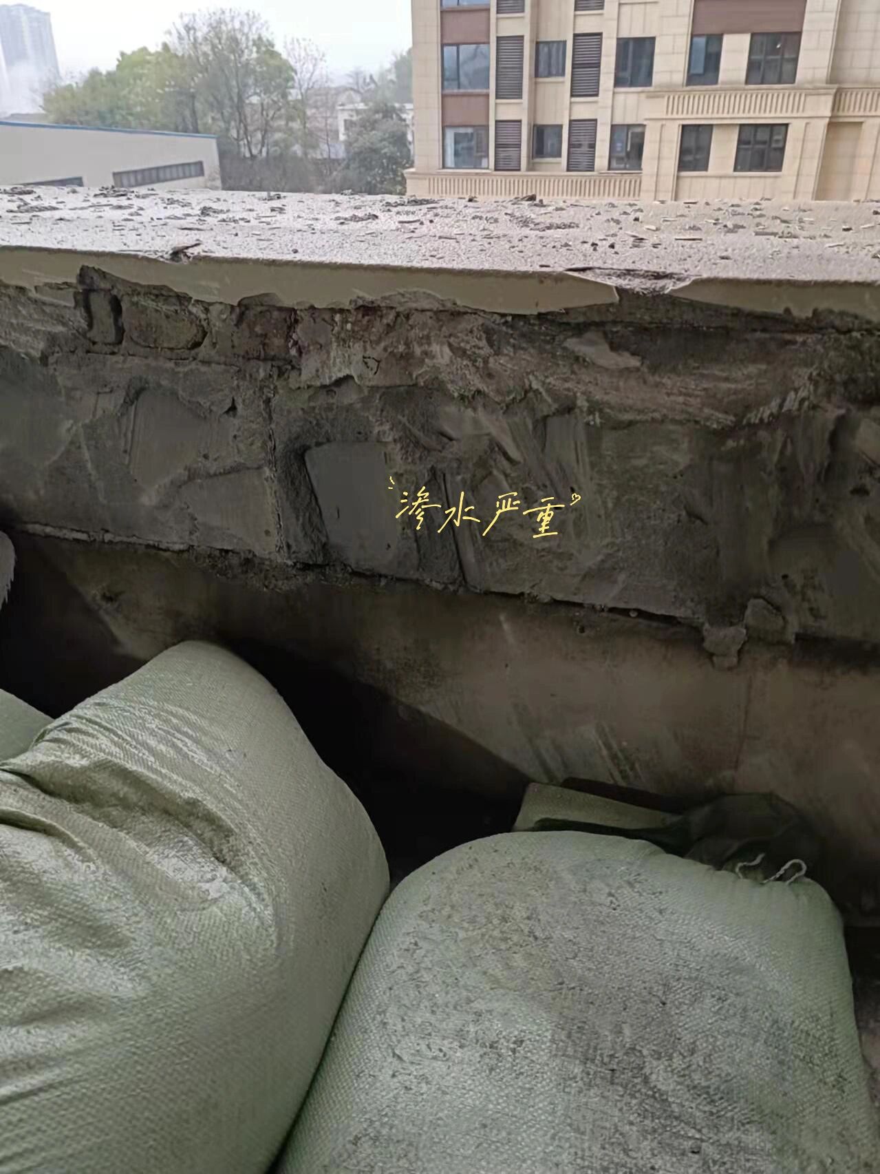 腰线层渗水严重