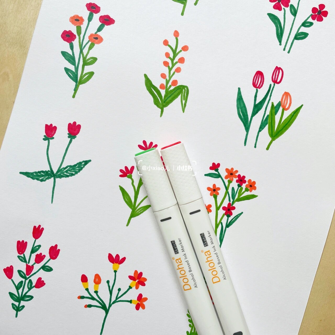 临摹:jin_oildrawing 马克笔:多乐绘学生30色 马克笔手绘 | 简笔画