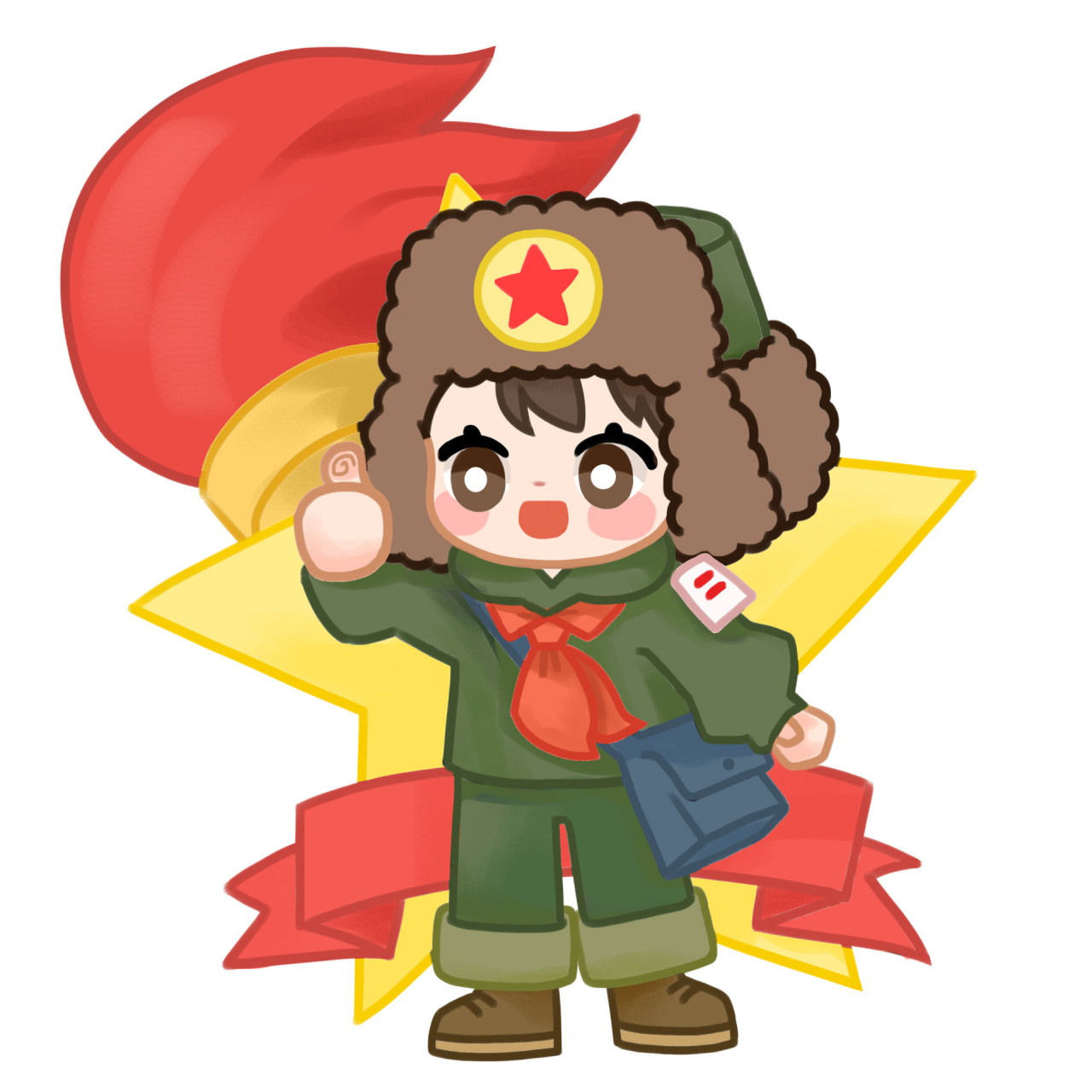 卡通q版雷锋人物97免抠素材 99今日素材 	 93学雷锋纪念日卡通