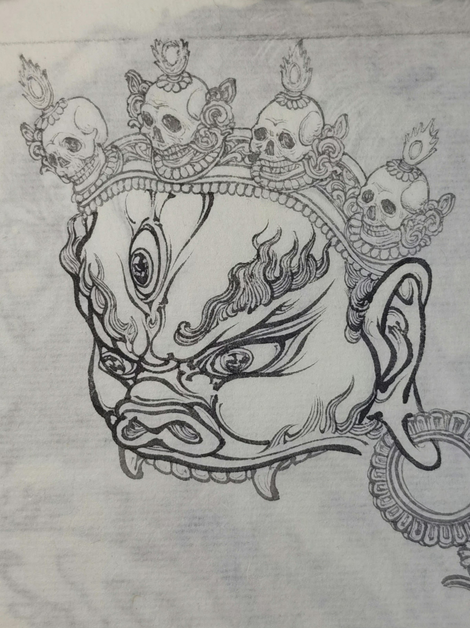 付爱民六道轮回图 六道轮回无常死主阎魔天 吾多年来常于唐卡画中见