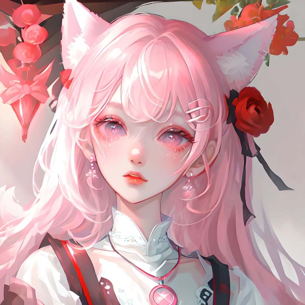 少女头像|粉毛小狐狸 爱是捆绑 但如果是你把手给我 绑的是蝴蝶结