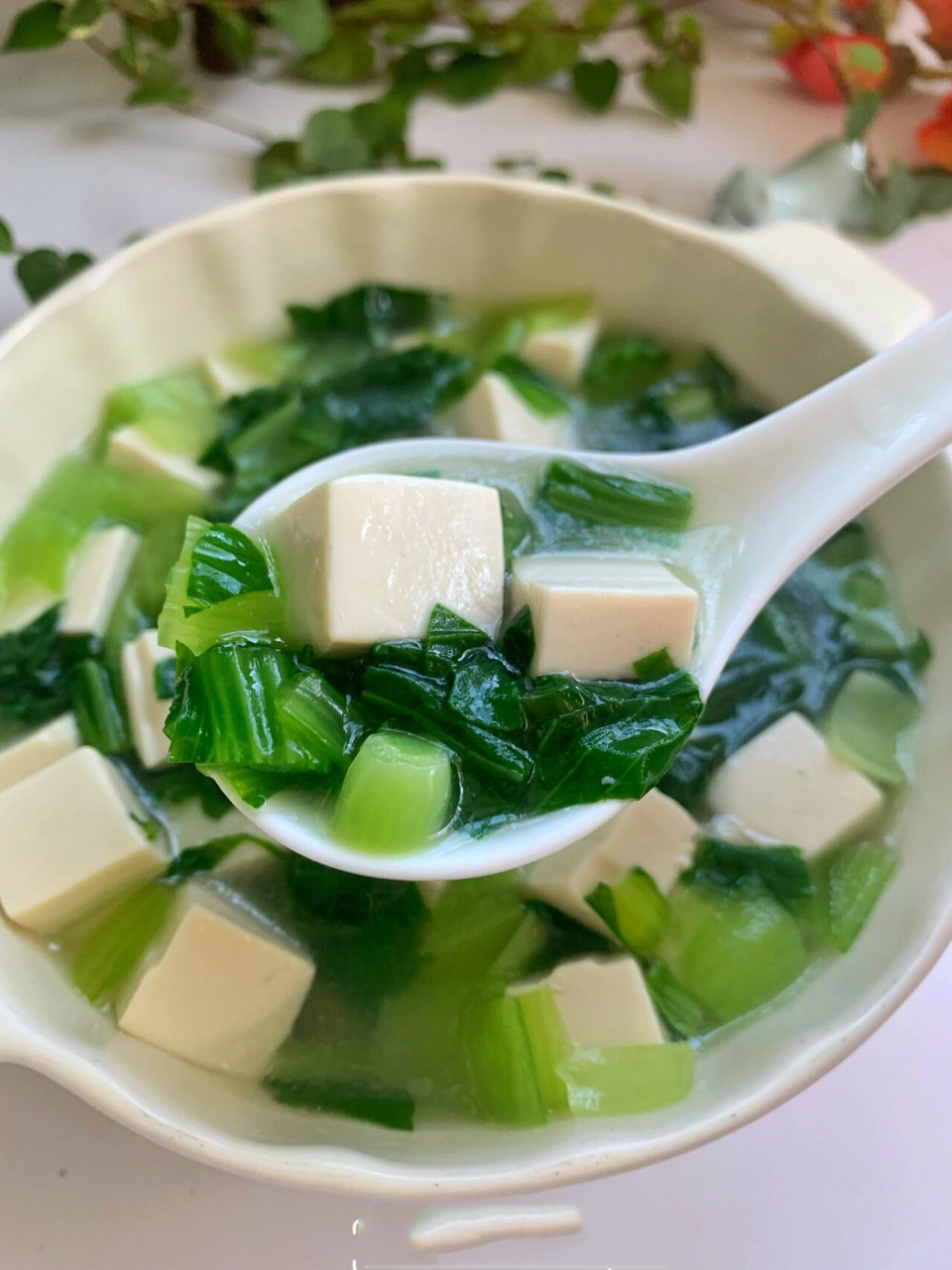 清淡美味的低脂低卡油菜豆腐汤97好喝不怕 清淡美味的低脂低卡油菜