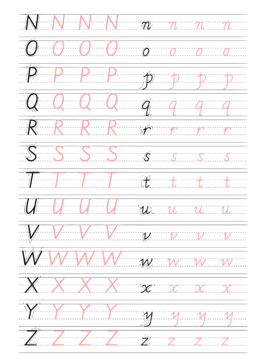 「字母描红」小学生26个字母手写体描红