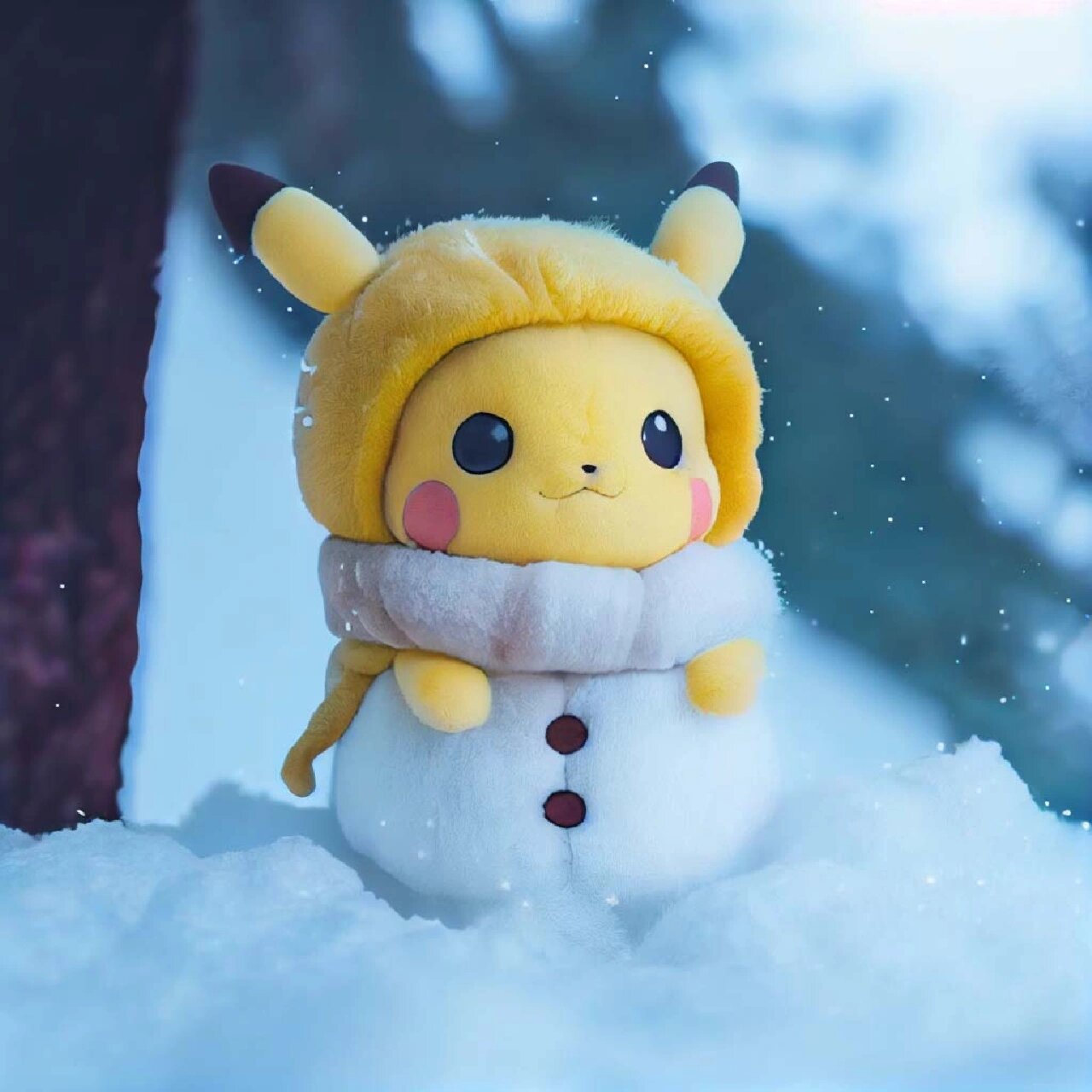 皮卡丘说想变成雪人 皮卡丘:"我想变成个小雪人～"#ai绘画有点东西