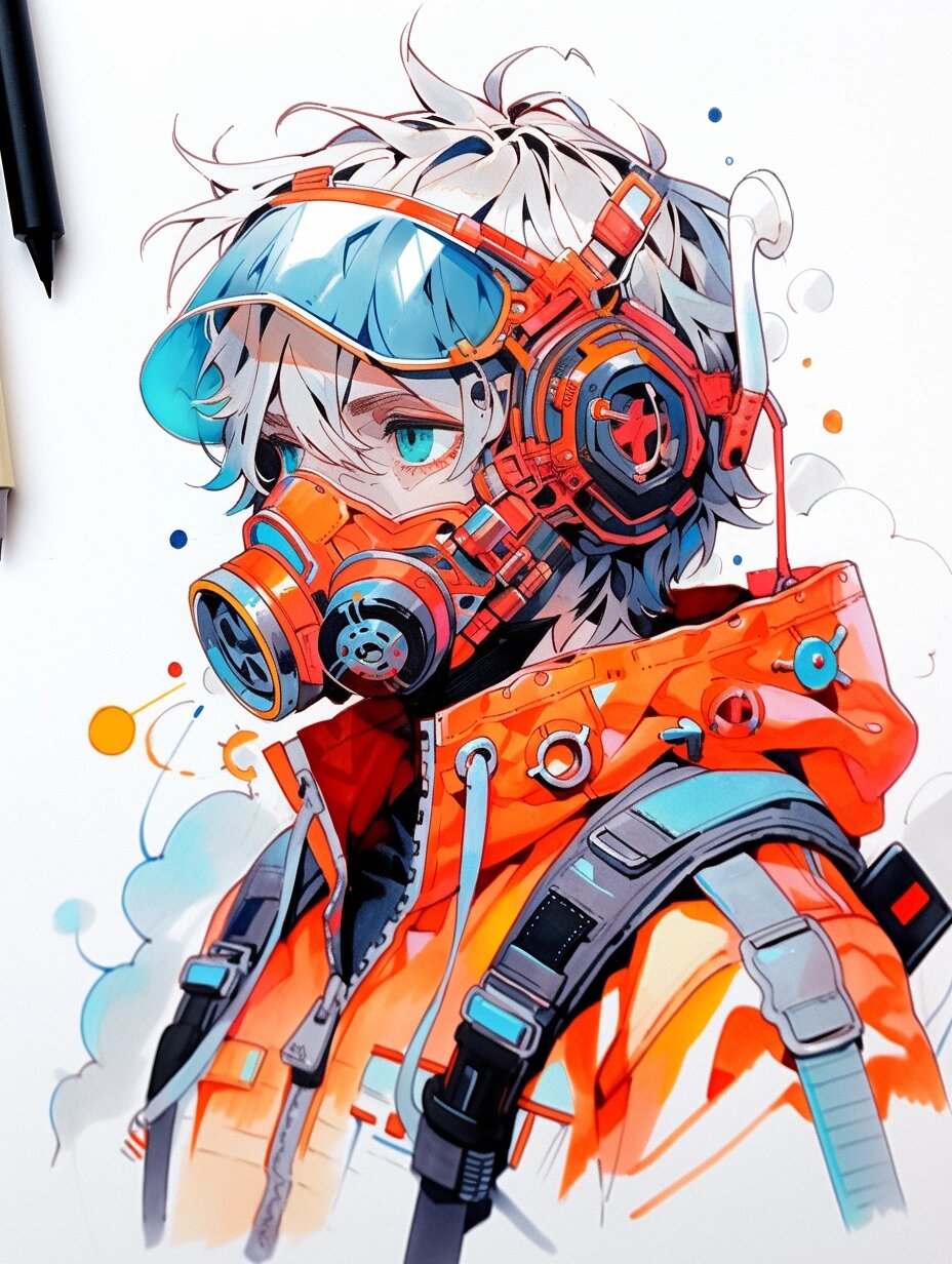 马克笔科技赛博人物|手绘素材