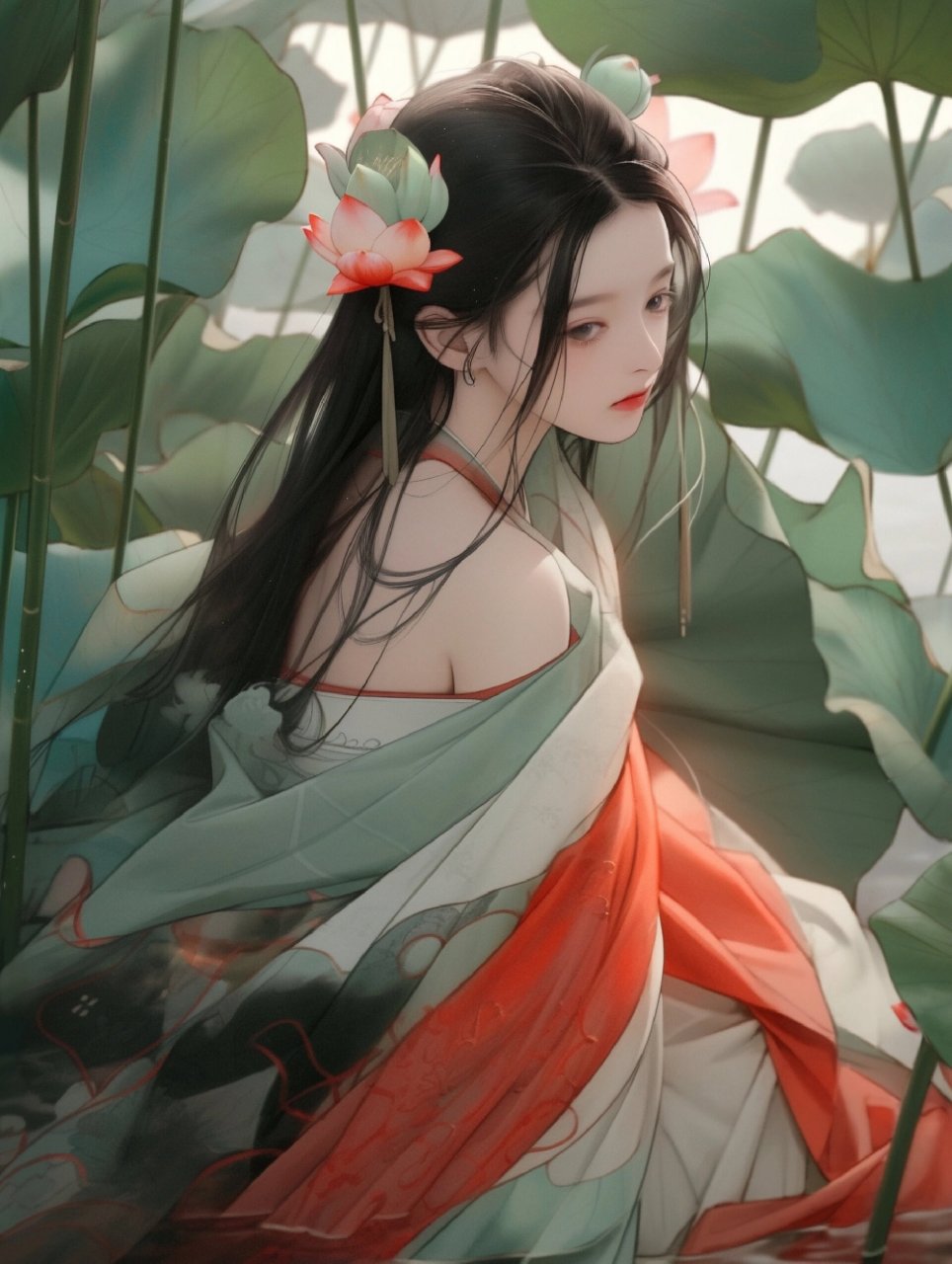 古风|清冷荷塘风 #古风头像# #古言甜宠文# #古代言情小说# #古言