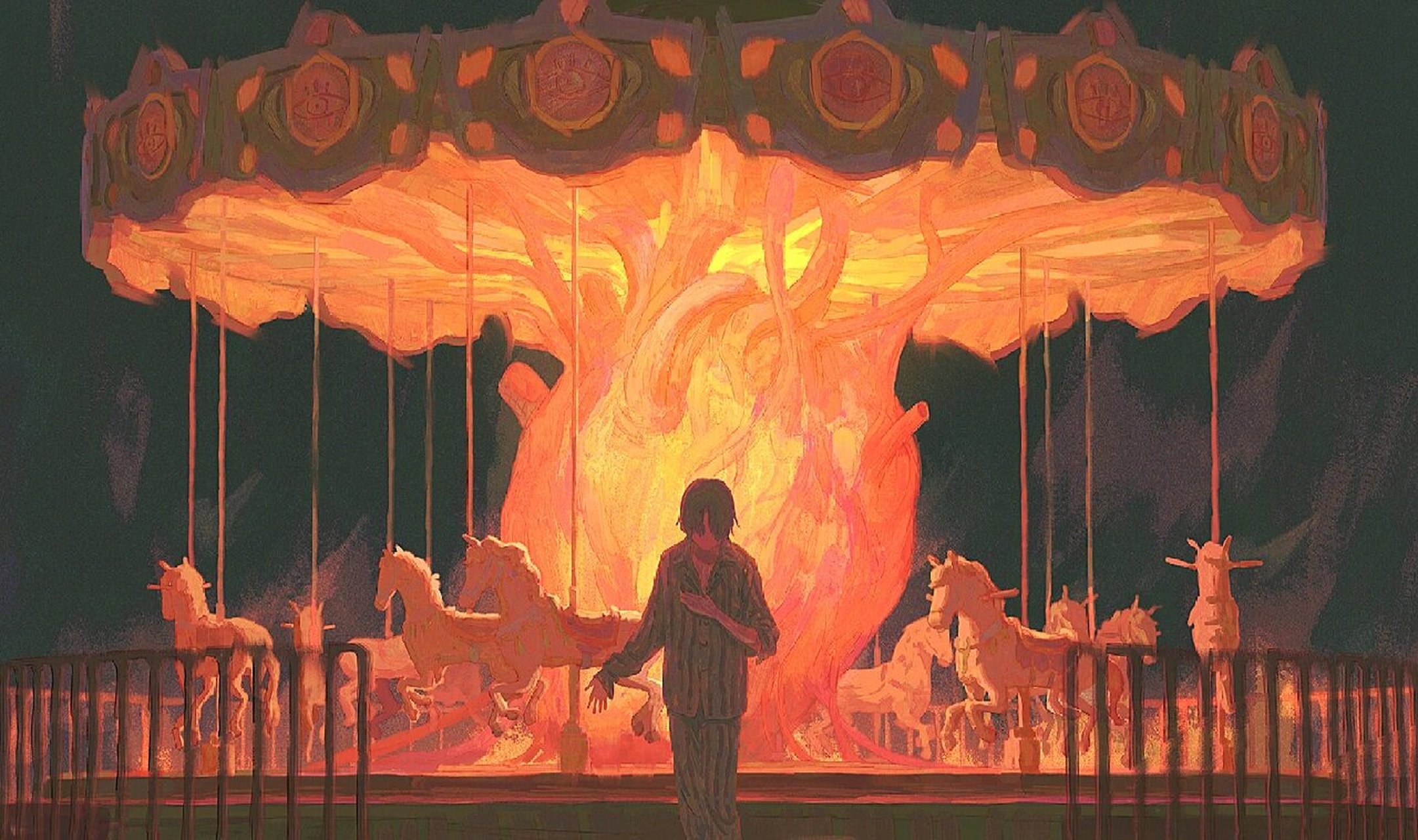 「谢幕」原创插画