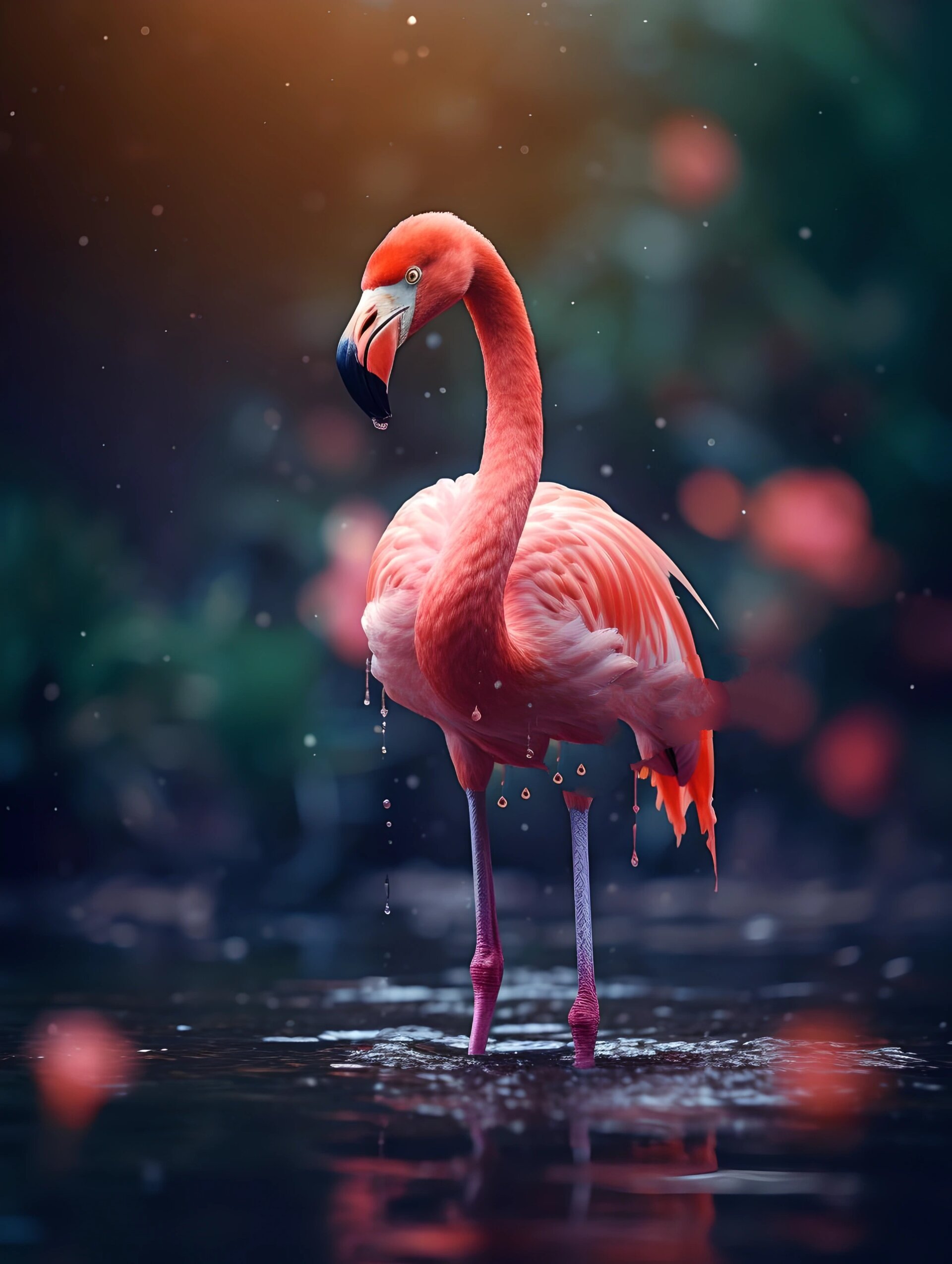 绘画素材1000更——火烈鸟 原创绘画素材,创作不易, 拿图临摹请!