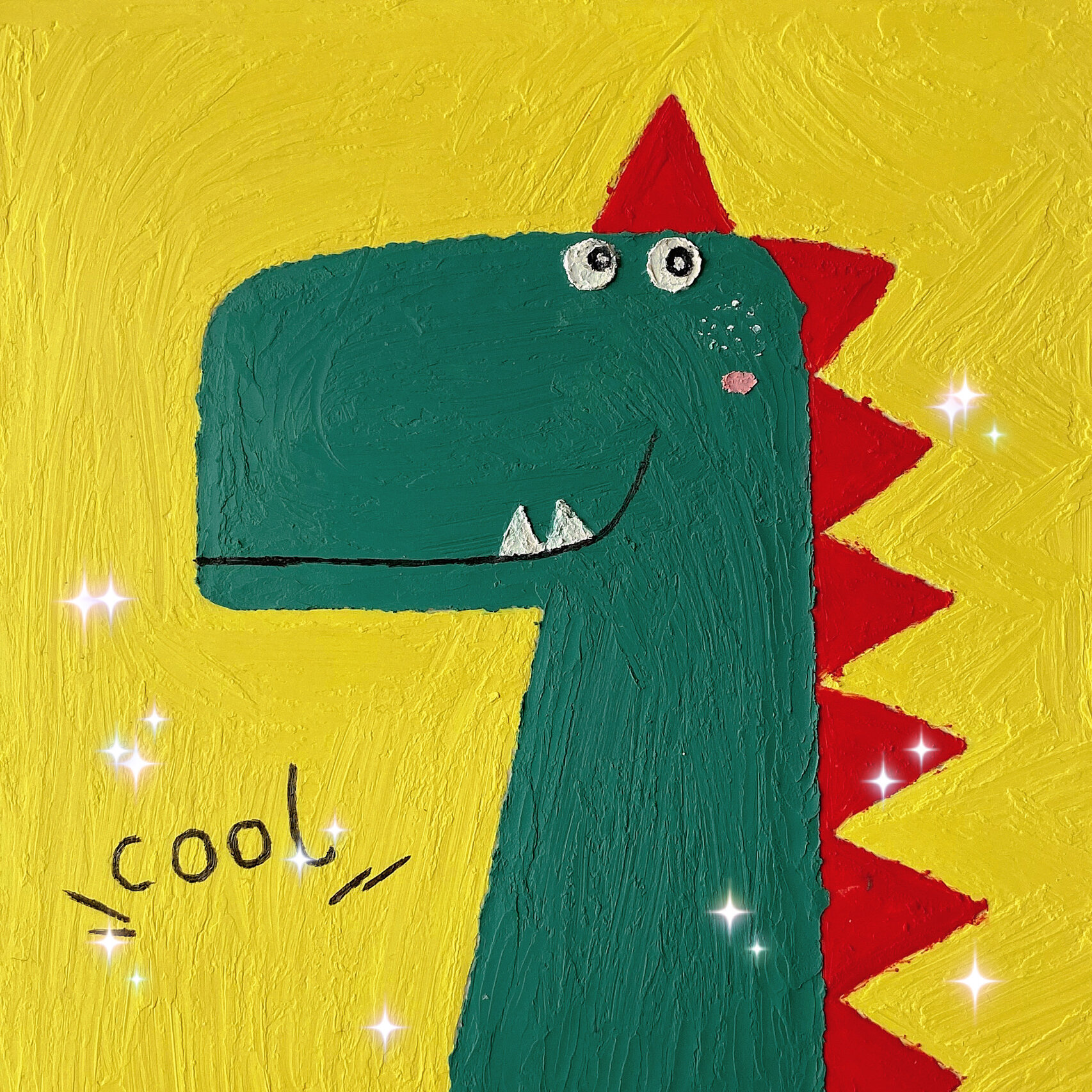 油画棒—恐龙03(内含教程 色号) 临摹:  油画棒:马蒂尼(007,032,037