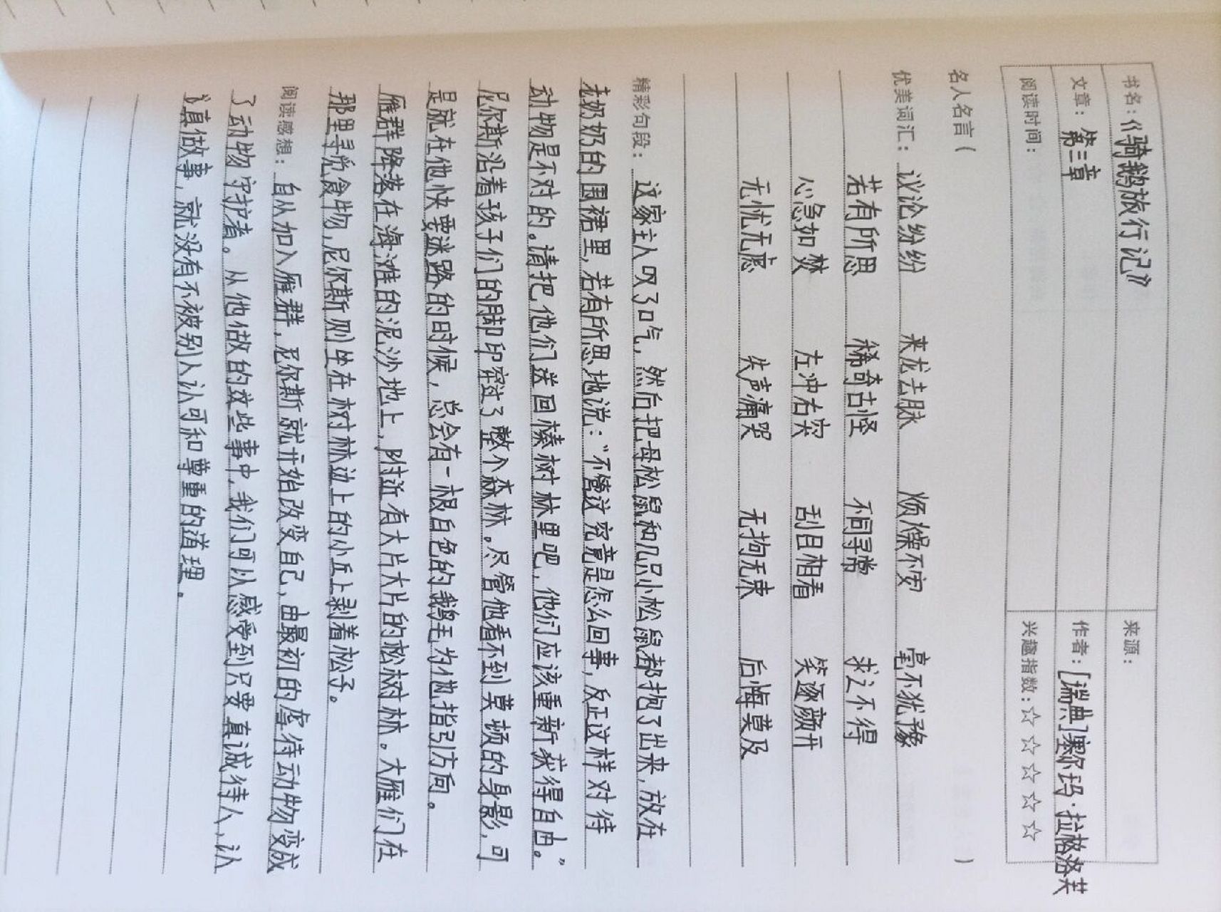 骑鹅旅行记读书笔记第三章 来了来了,来更新了