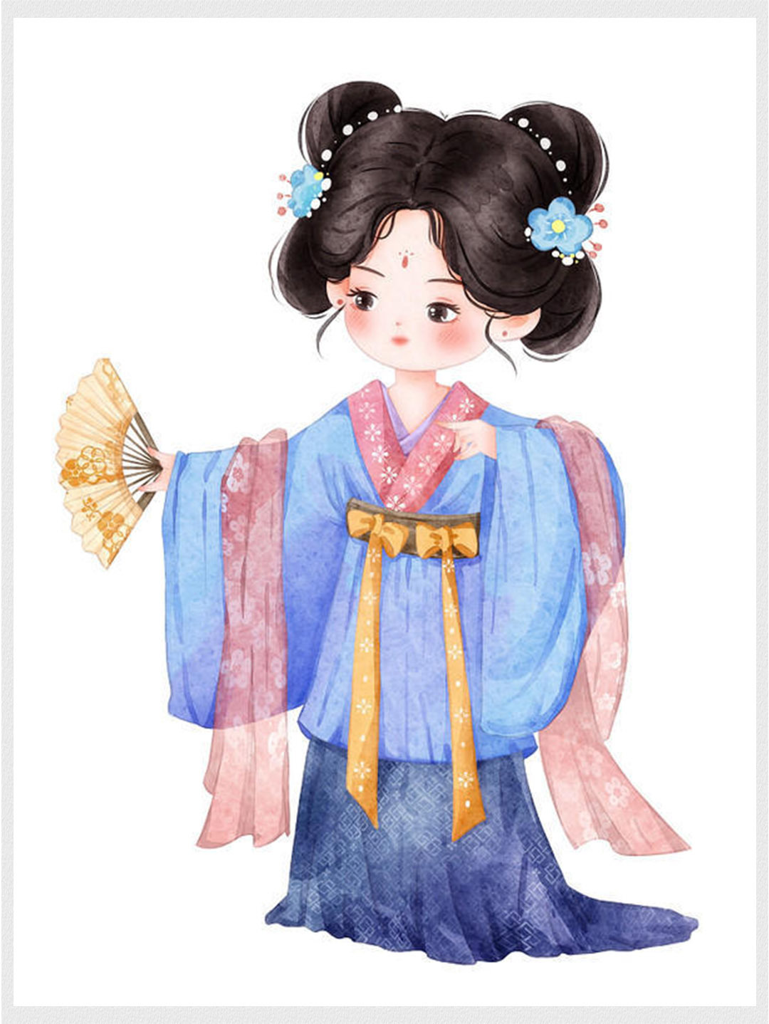 免扣素材|国潮古风|q版卡通人物|古代美人